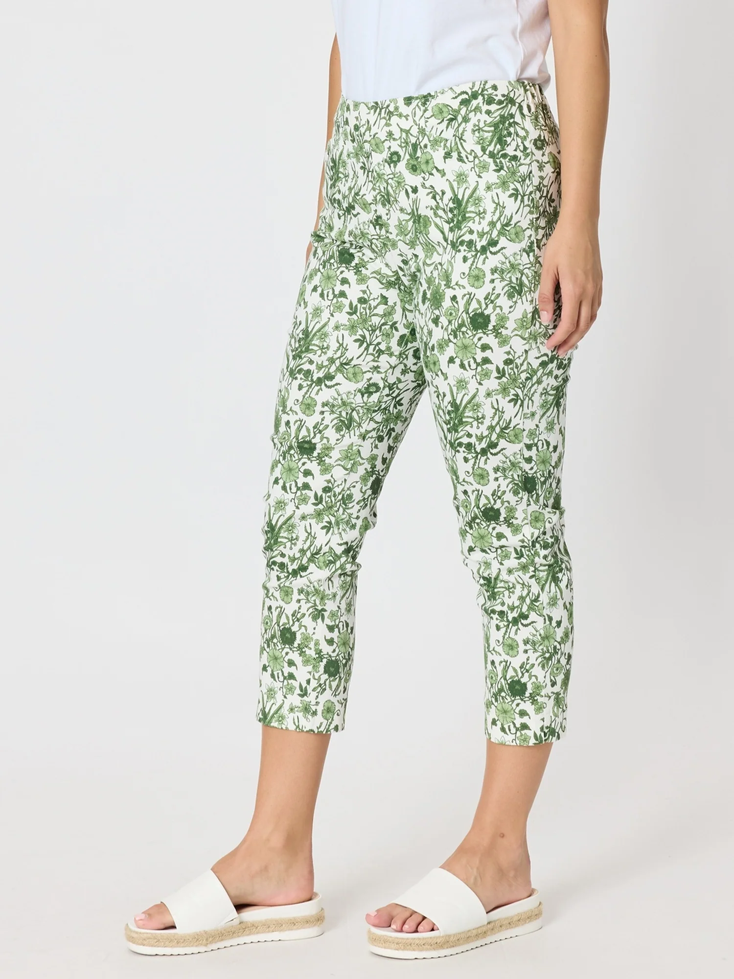 Alexandria Floral Print Pant - Basil White - Image 5