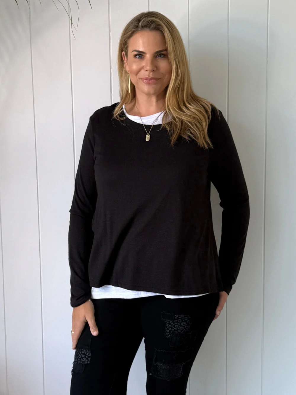 Alice 2 in 1 Knit Top - Black - Image 6