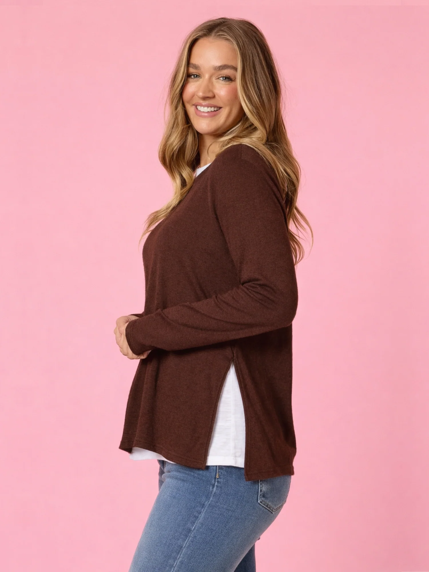 Alicia 2 in 1 Top - Coffee - Image 3
