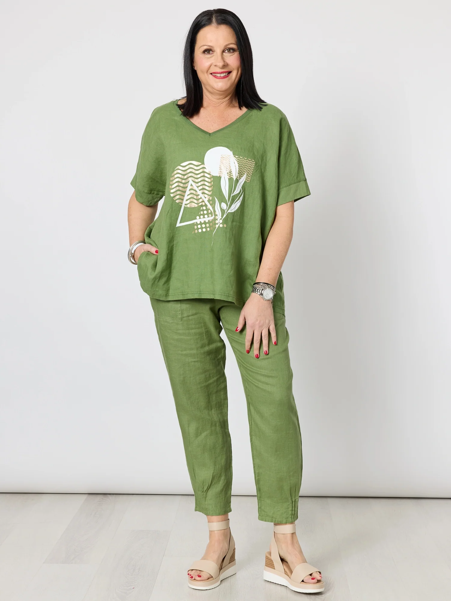 Amazon Forest Print Top - Green - Image 3