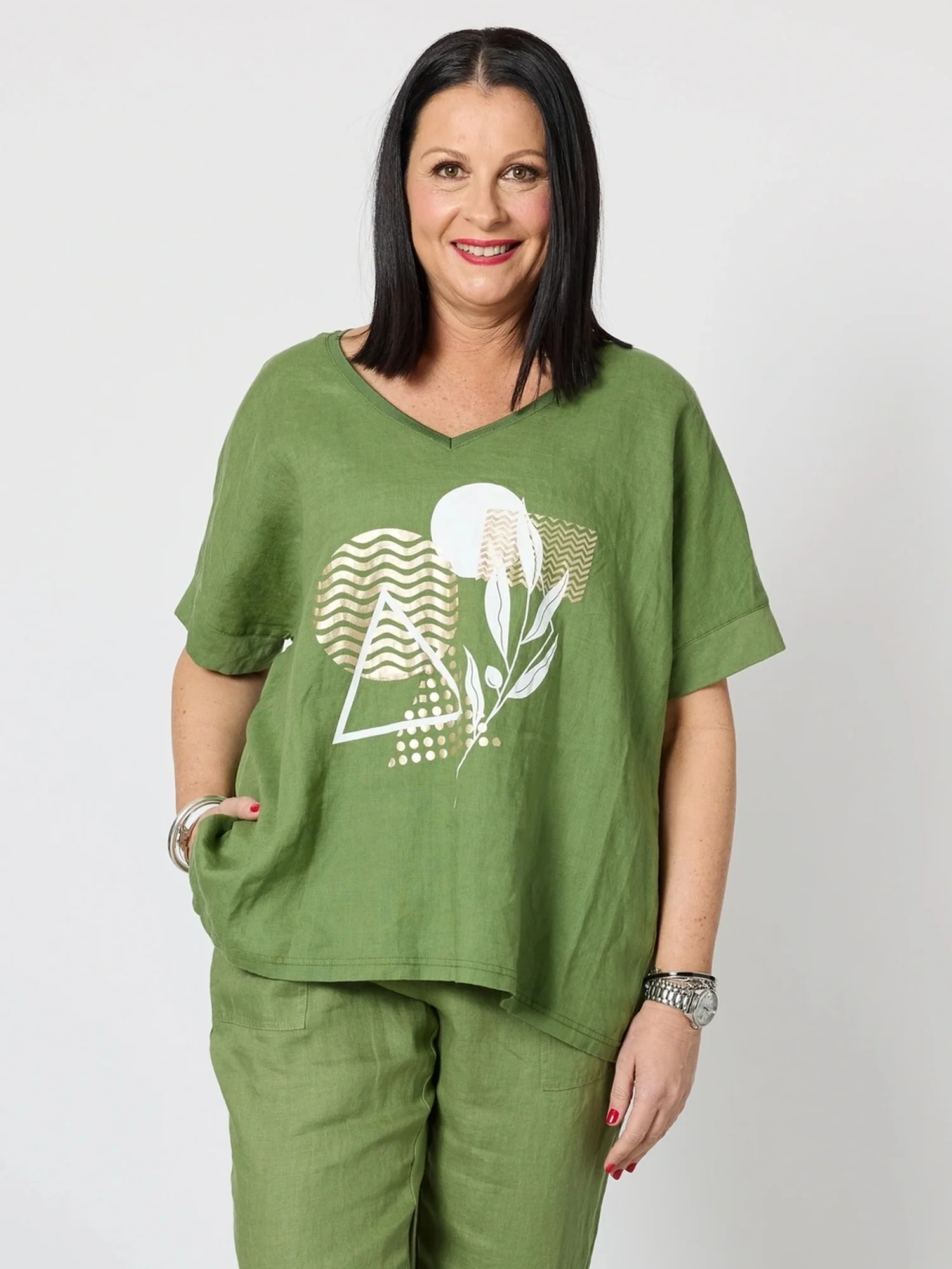 Amazon Forest Print Top - Green - Image 5