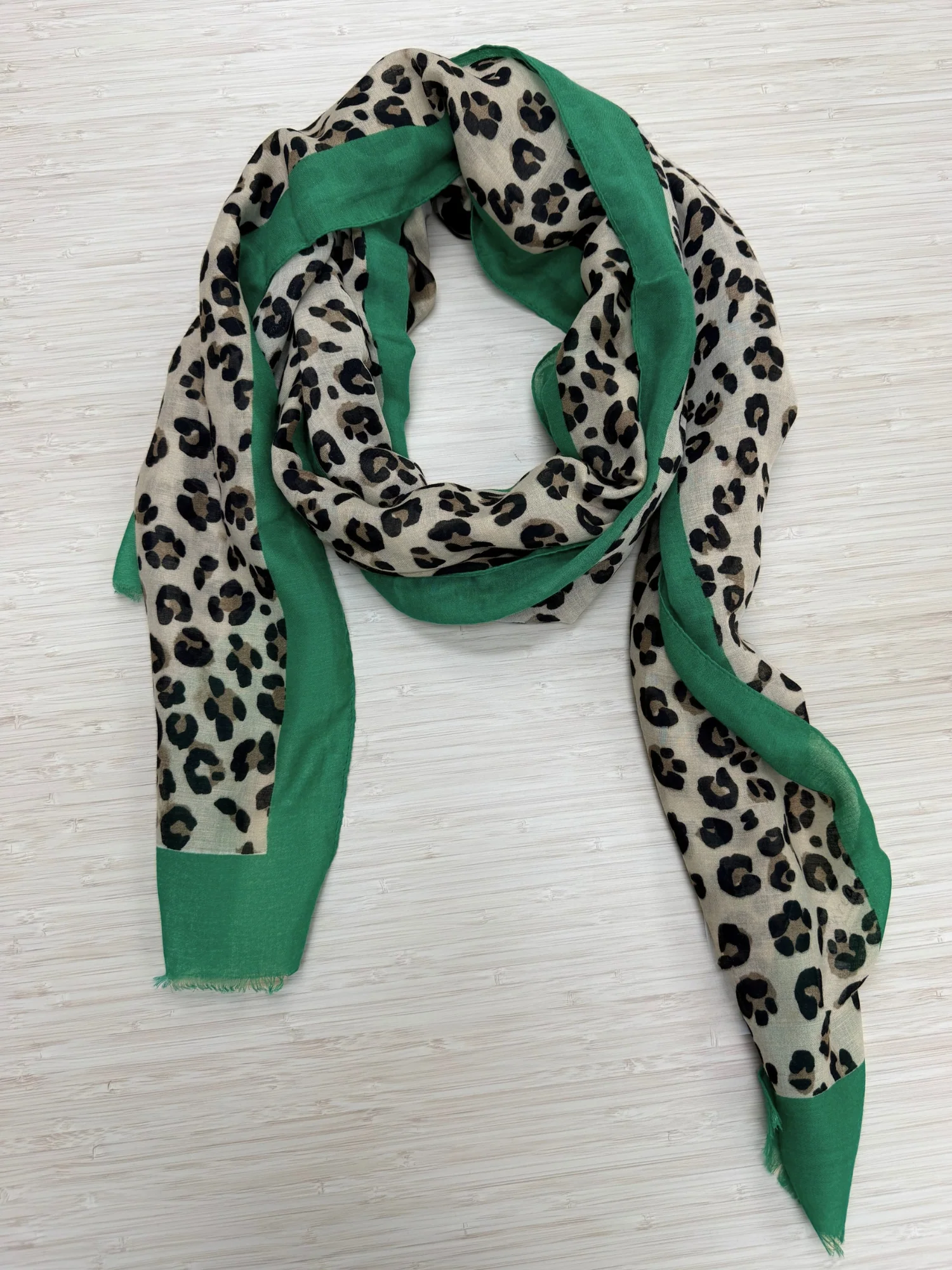 Animal Scarf with Trim - Green