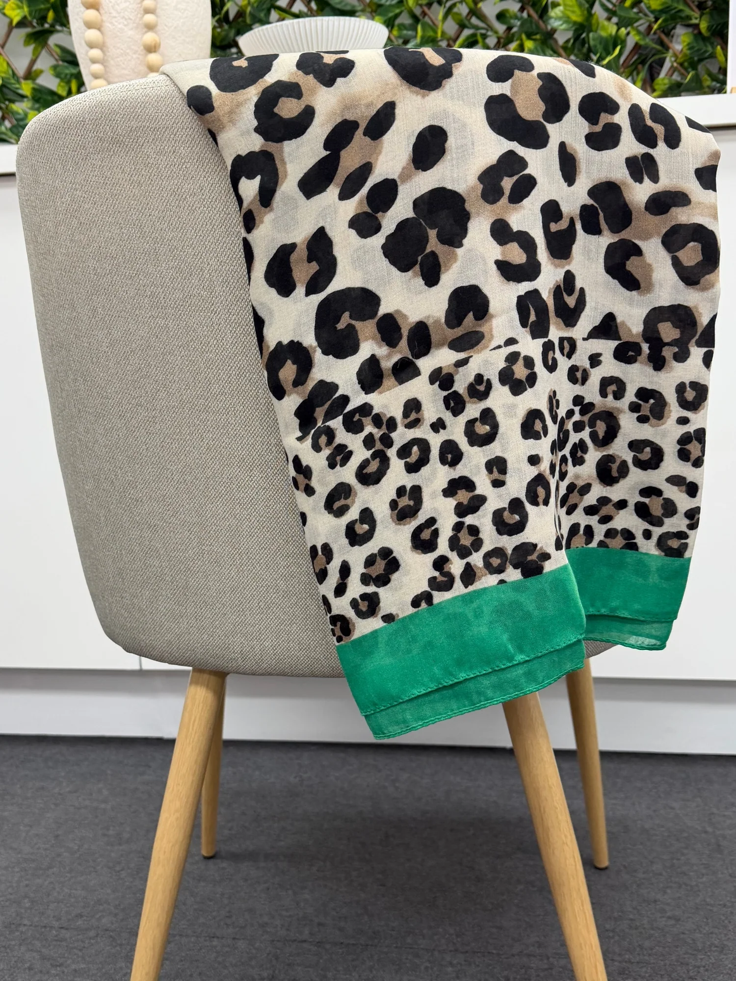 Animal Scarf with Trim - Green - Image 2