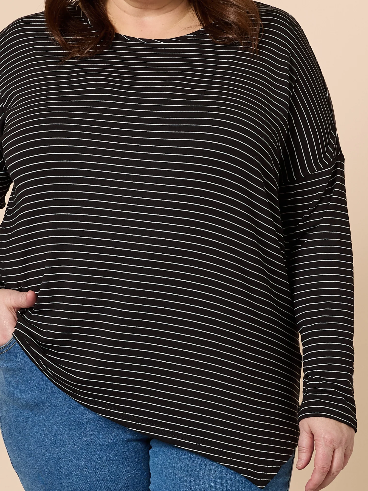 Artist Stripe Print Long Sleeve Top - Black/White - Image 4