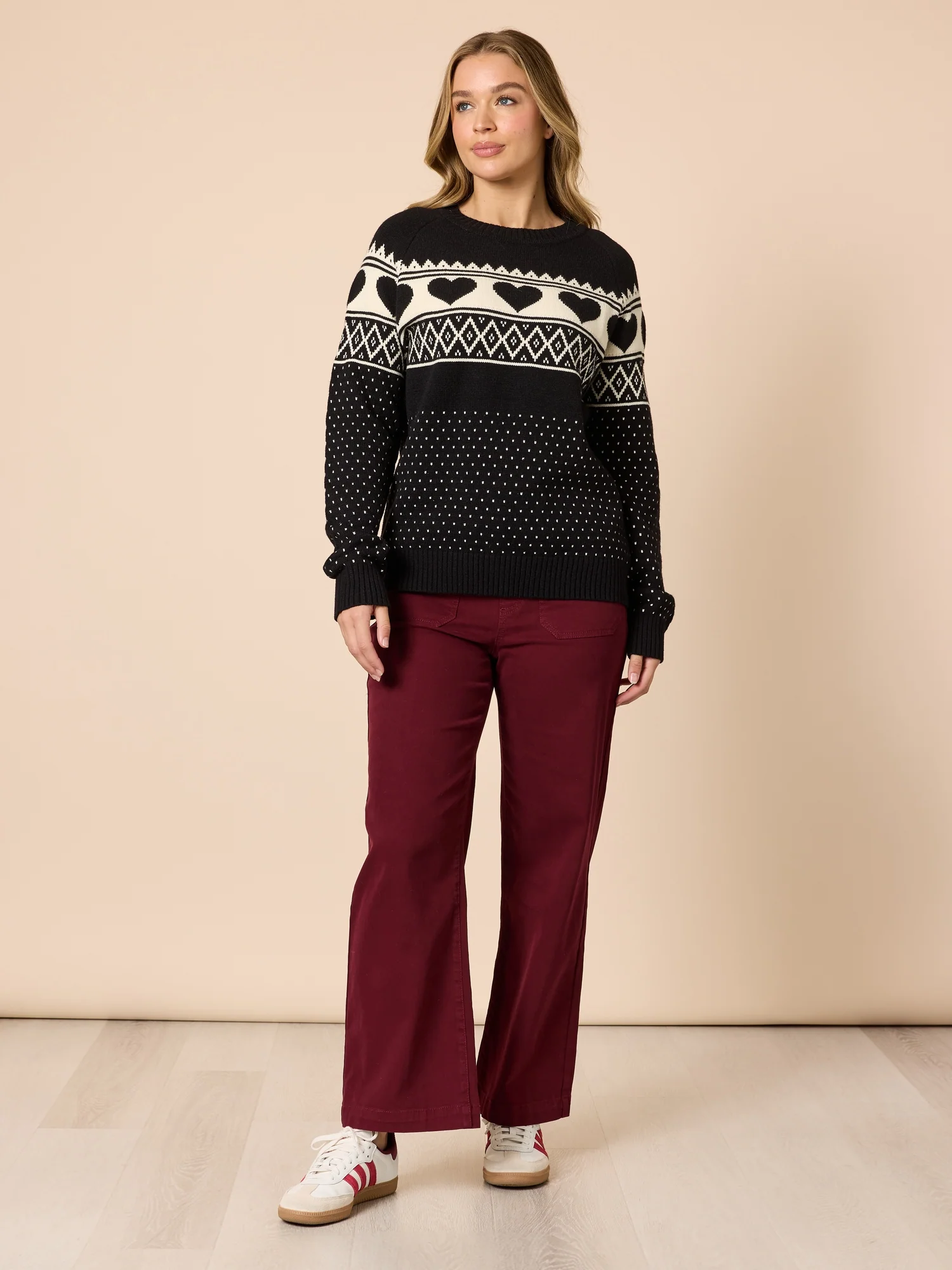 Aspen Hearts Knit - Black/Ivory - Image 6