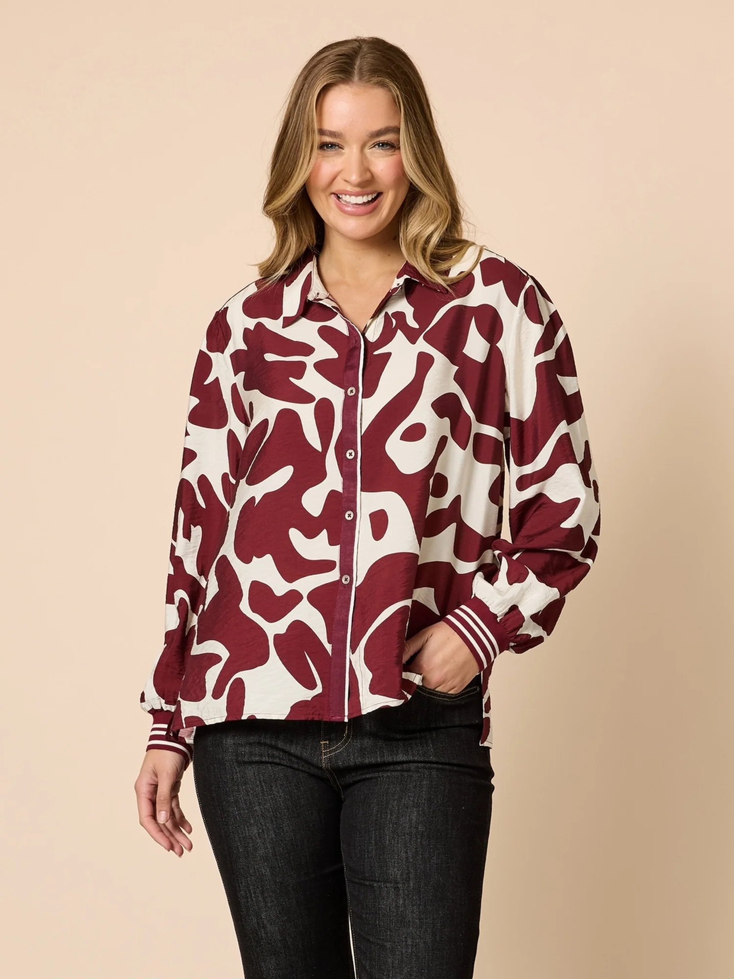 Aspen Print Shirt - Shiraz