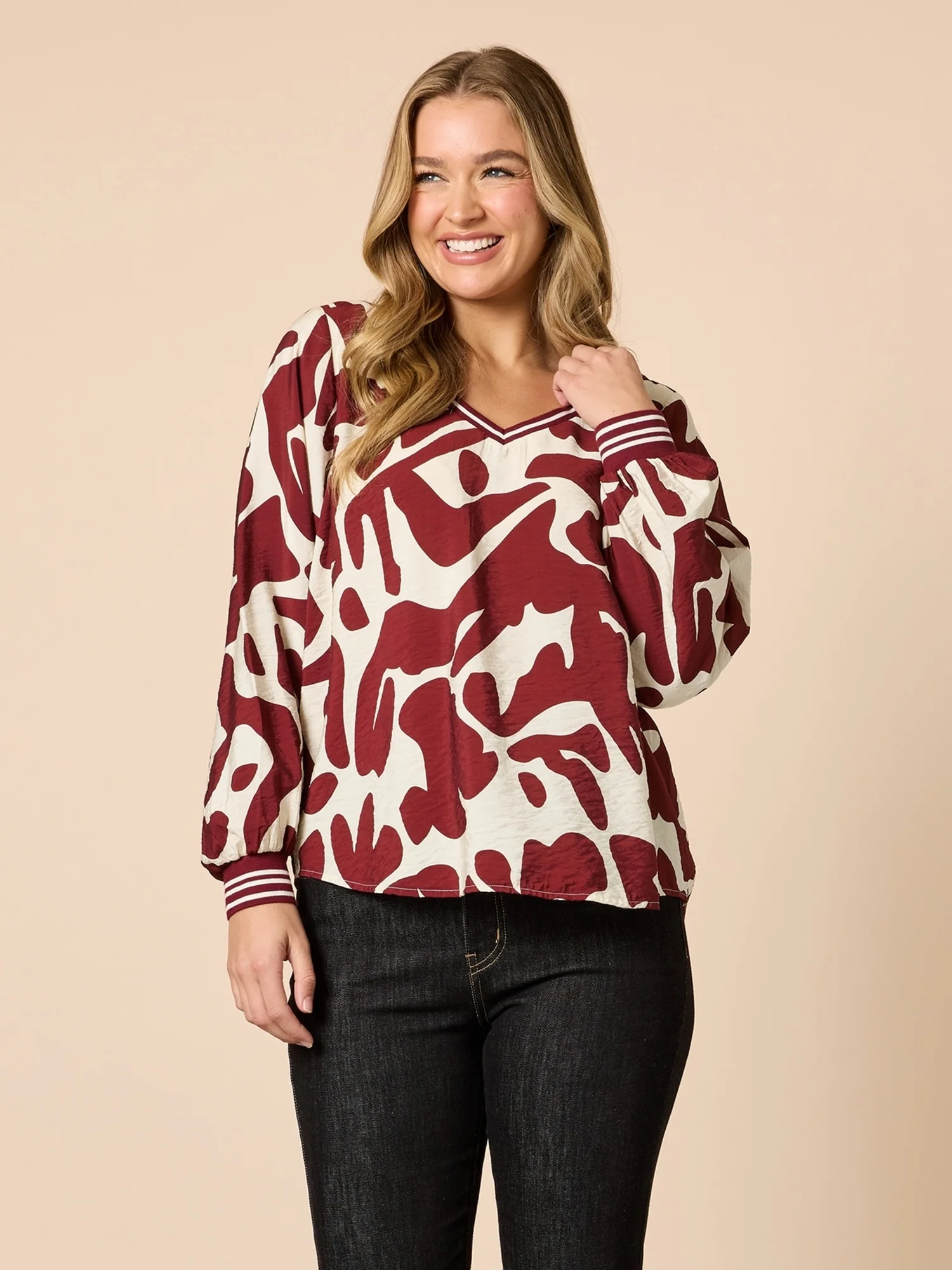 Aspen Print Top - Shiraz