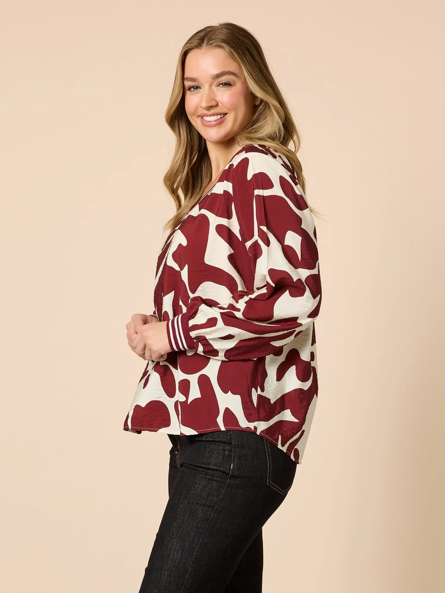 Aspen Print Top - Shiraz - Image 3