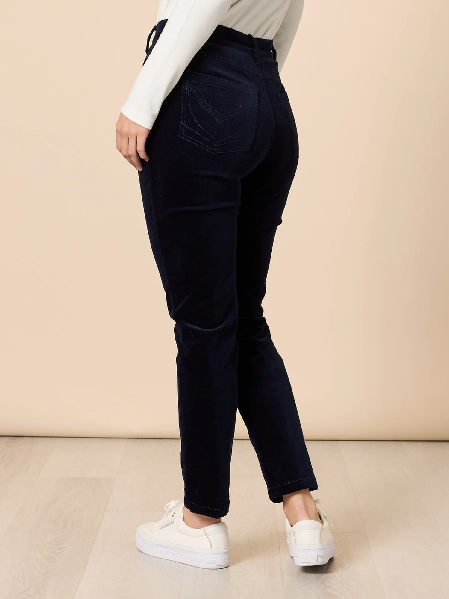 Avenue Slim Leg Cord Pant - Navy - Image 3