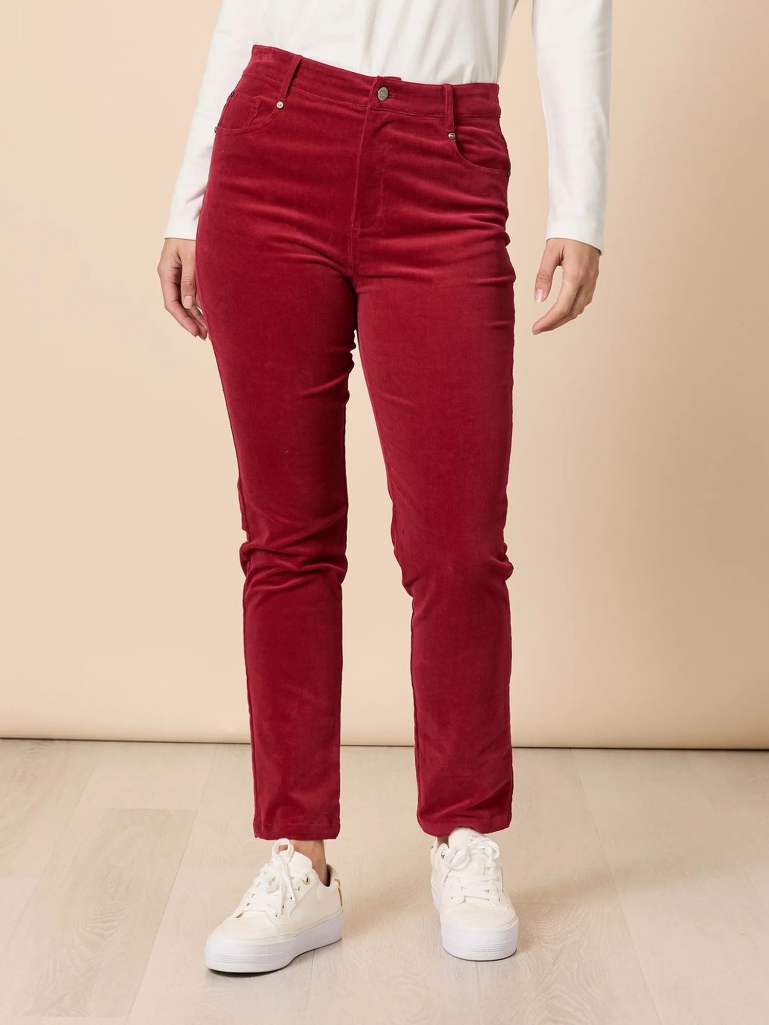 Avenue Slim Leg Cord Pant - Shiraz