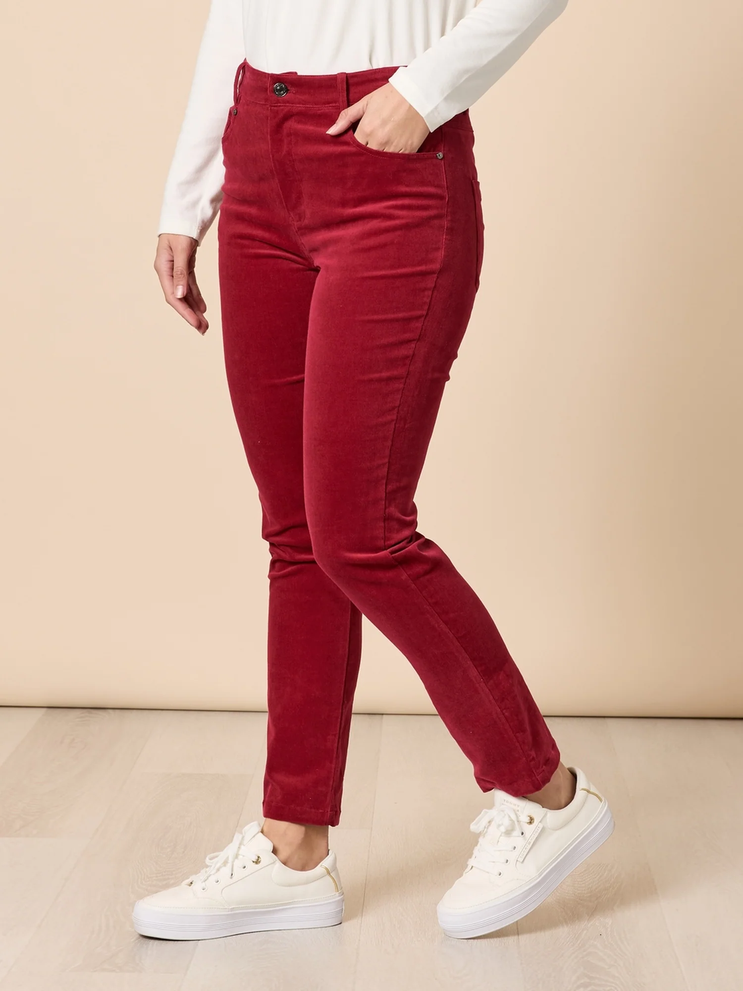 Avenue Slim Leg Cord Pant - Shiraz - Image 3