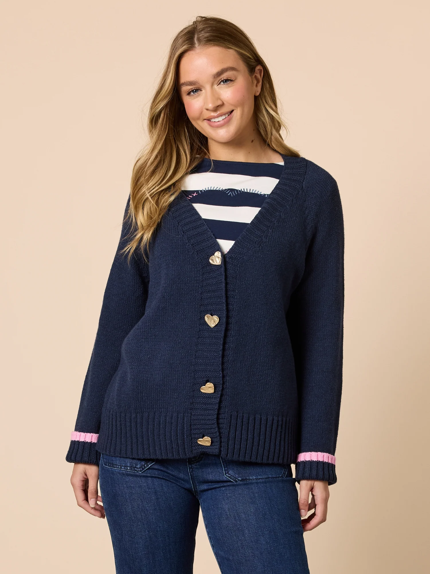 Back to Love Heart Cardigan - Navy