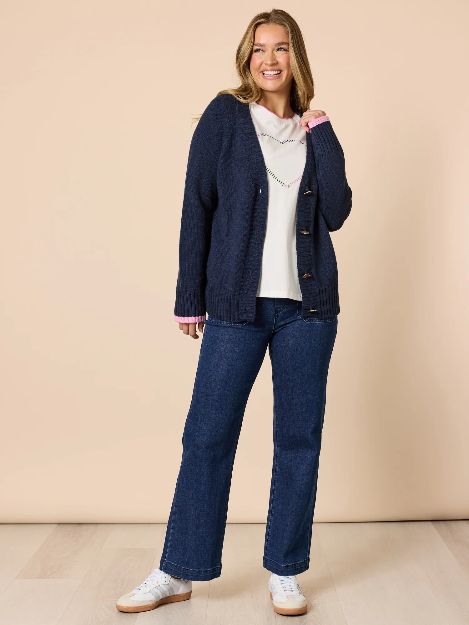 Back to Love Heart Cardigan - Navy - Image 2