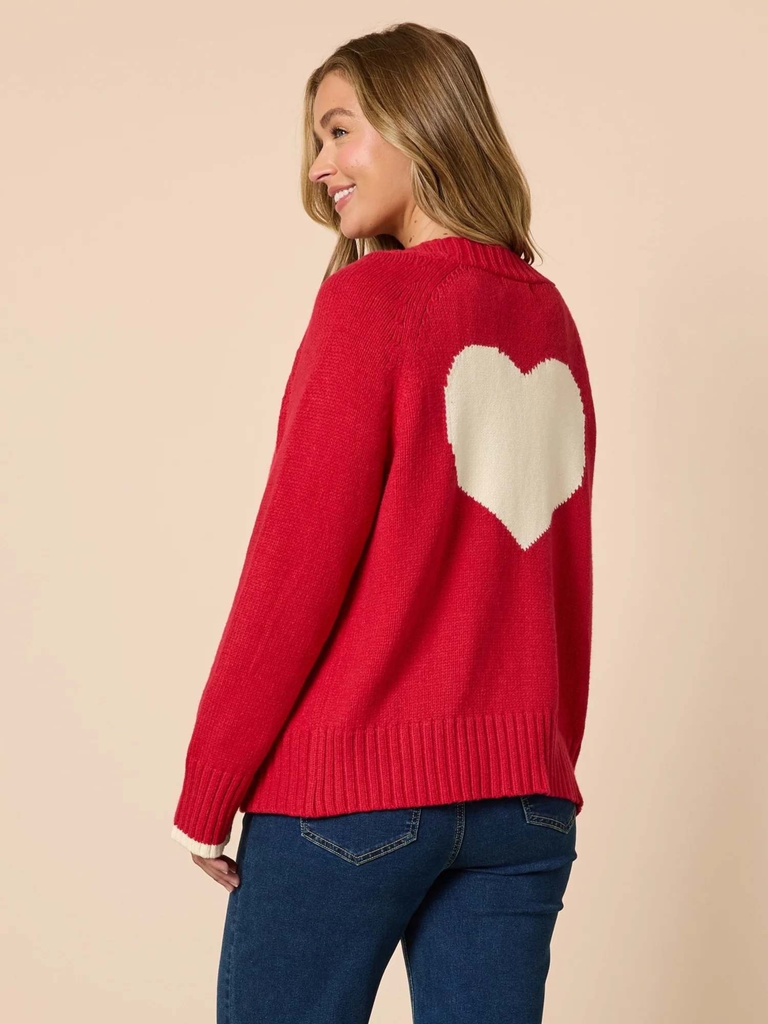Back to Love Heart Cardi - Red - Image 4