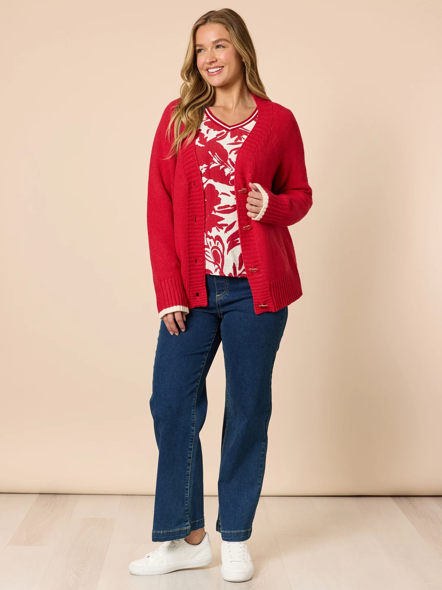 Back to Love Heart Cardi - Red - Image 7