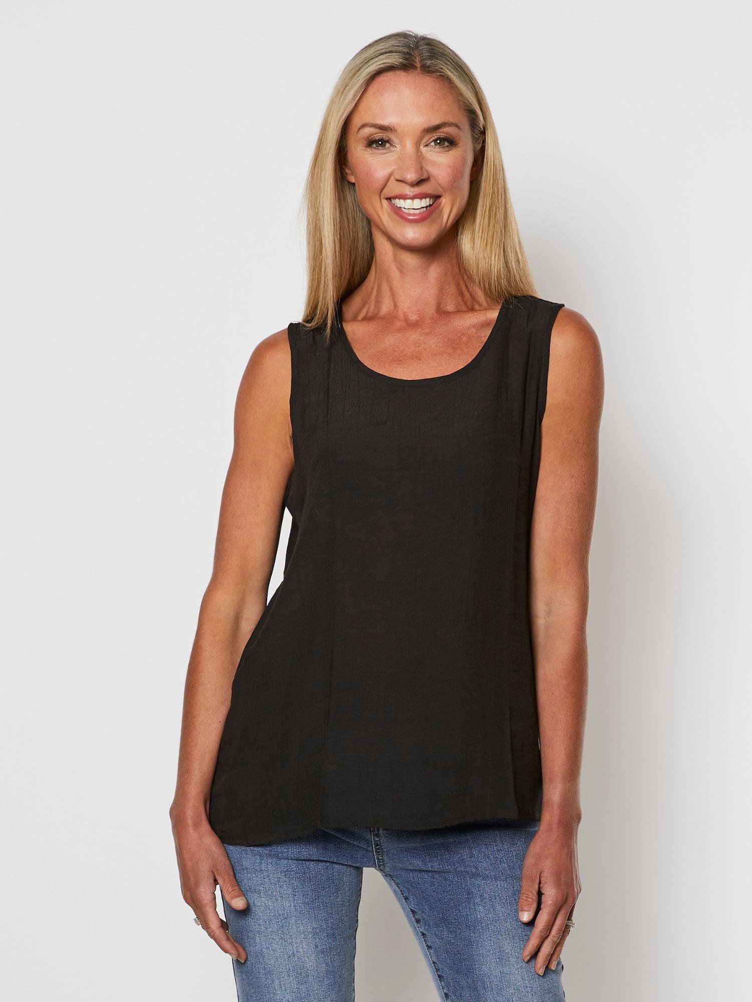 Basic Cotton Camisole - Black - Image 5