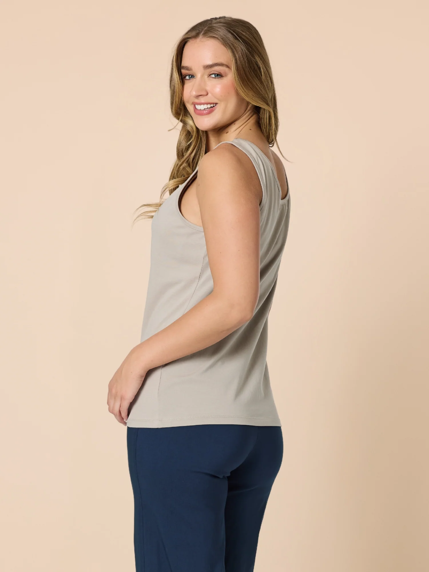 Basic Cotton Camisole - Natural - Image 3