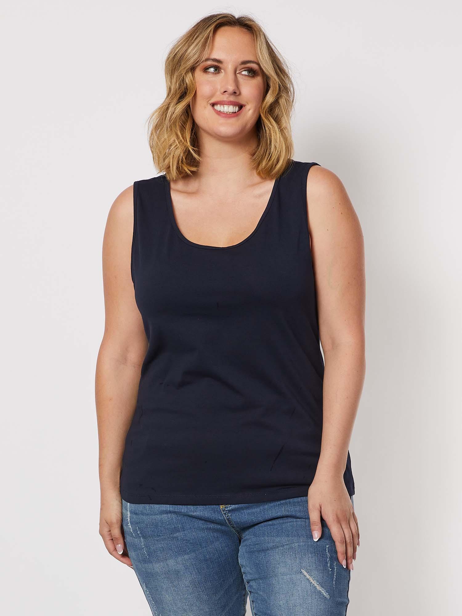 Basic Cotton Camisole - Navy - Image 6