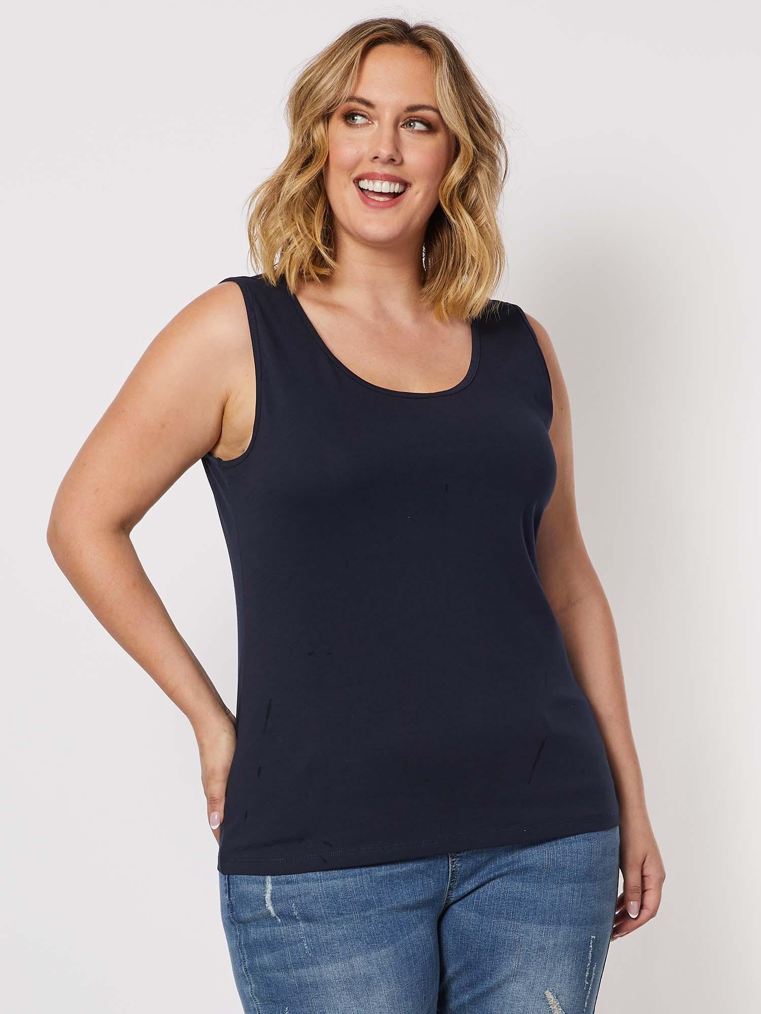 Basic Cotton Camisole - Navy - Image 7