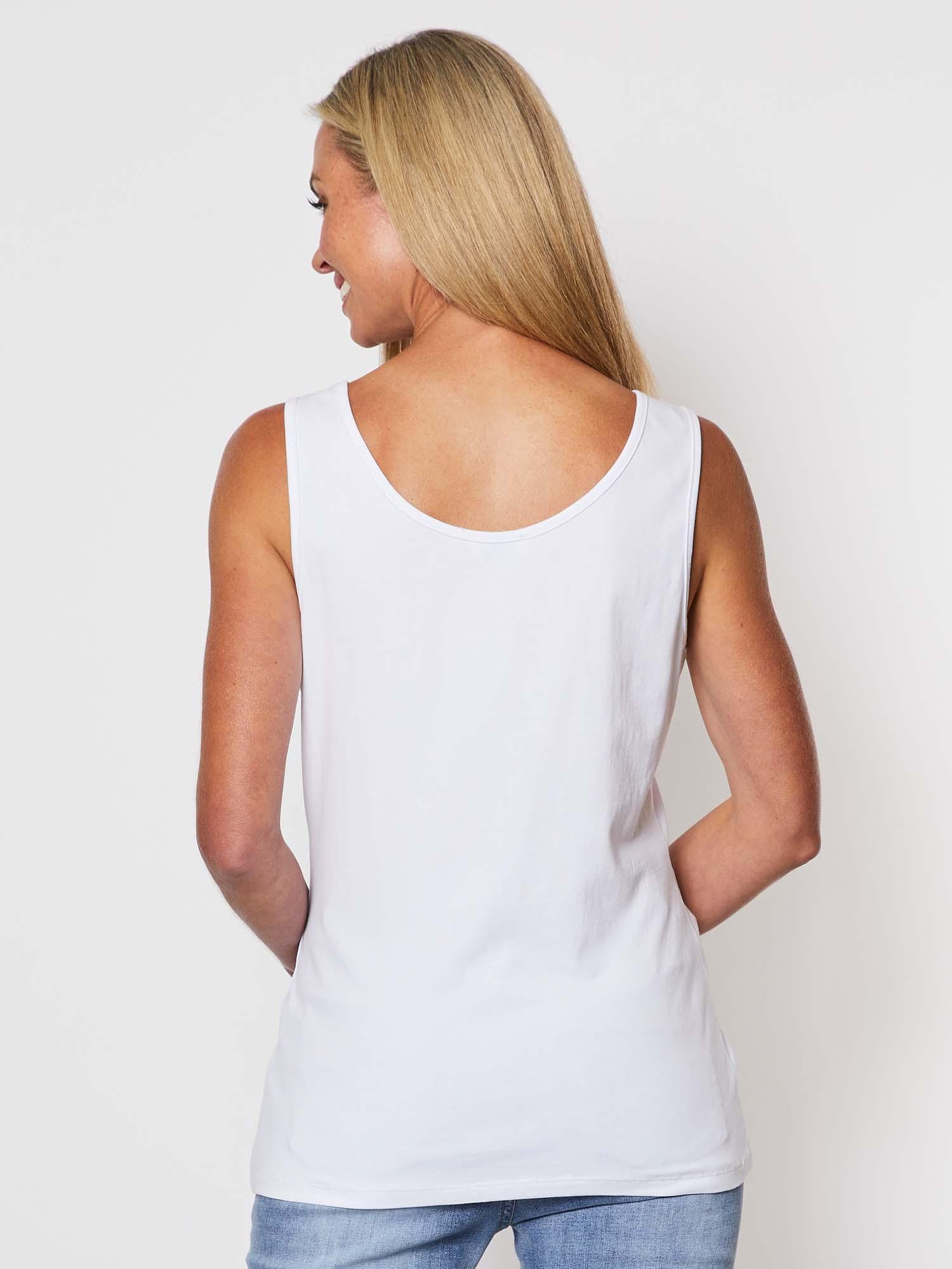 Basic Cotton Camisole - White - Image 3