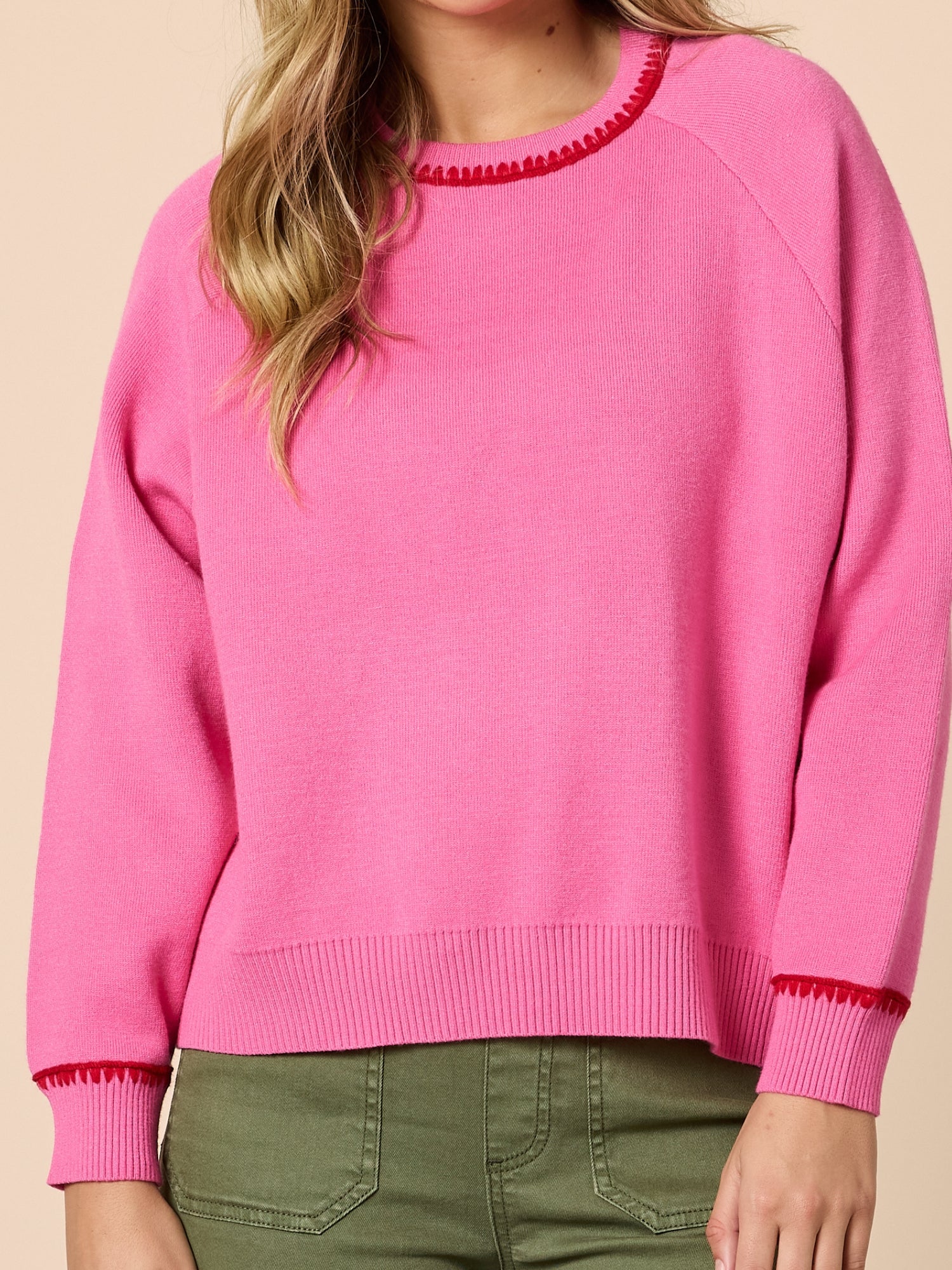 Be My Valentine Stitch Knit - Hot Pink - Image 5