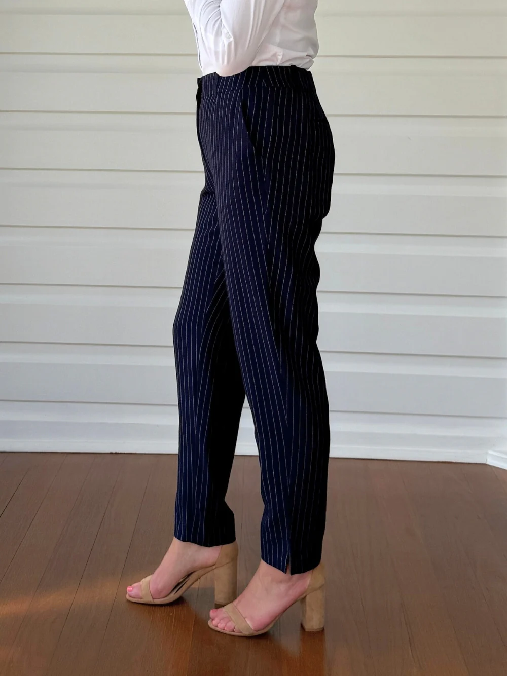 Beckham Pinstripe Pant - Navy/White - Image 3