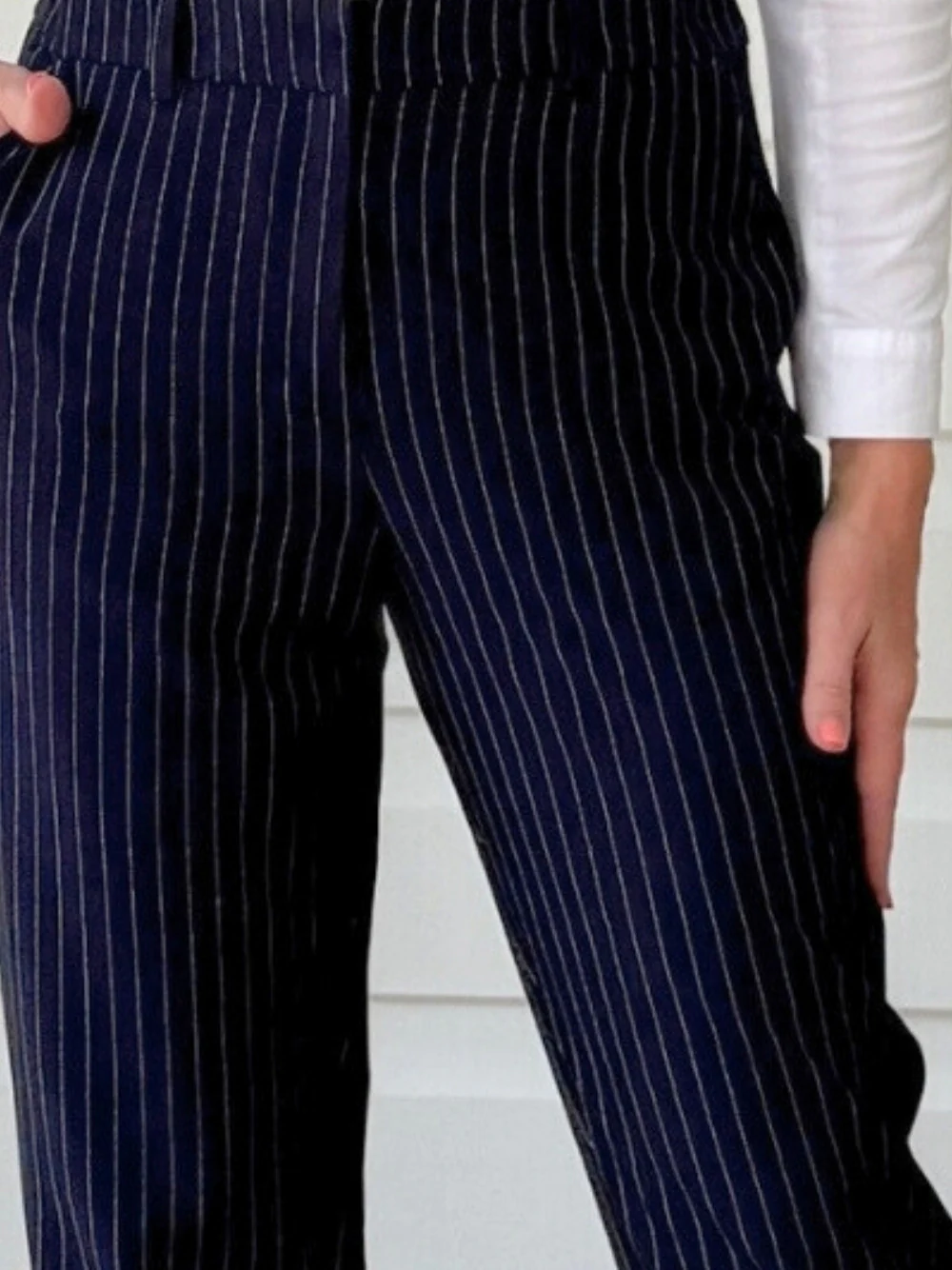 Beckham Pinstripe Pant - Navy/White - Image 7