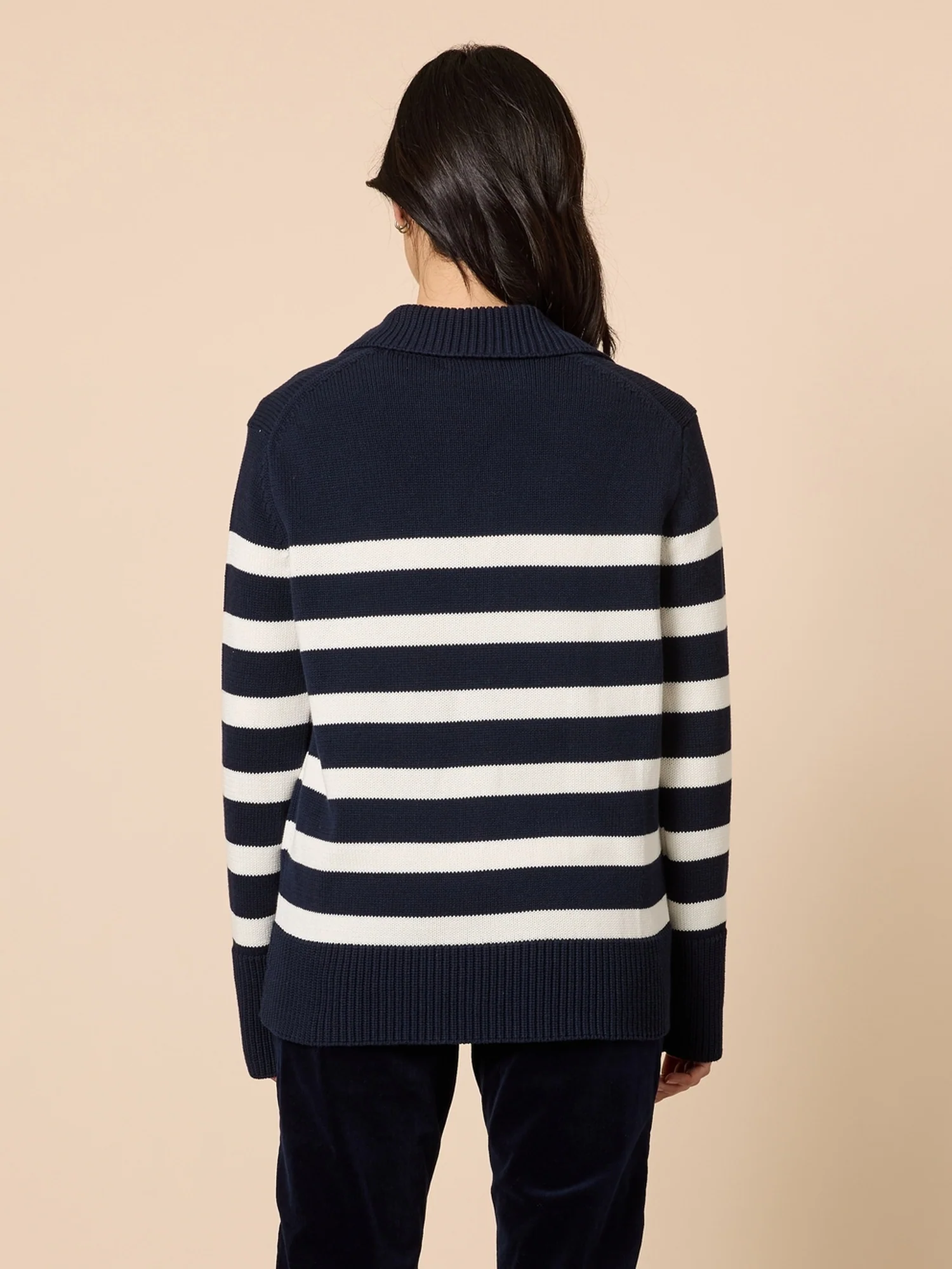Bel Air Stripe Print Knit - Navy/Ivory - Image 5