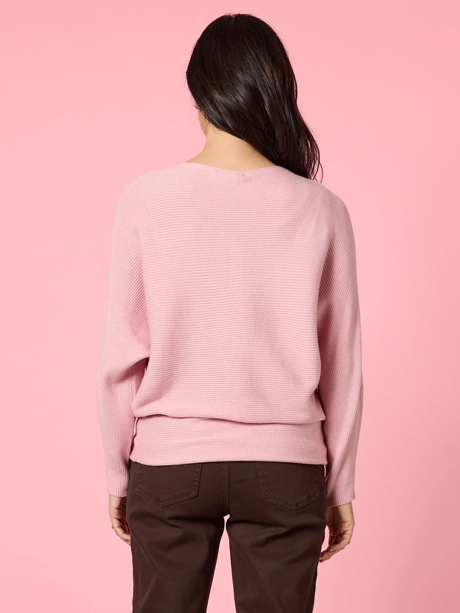 Billie Ribbed Batwing Knit - Blush - Image 4