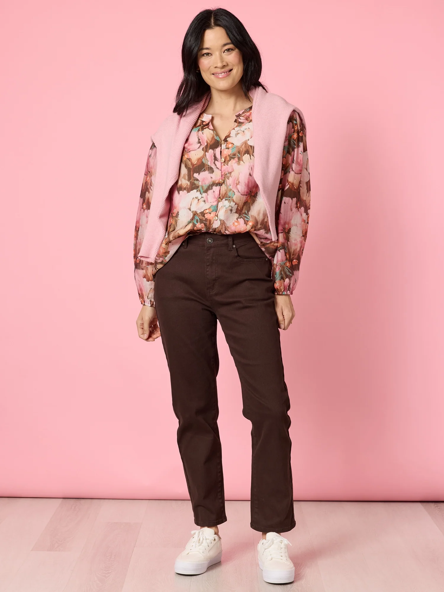Billie Ribbed Batwing Knit - Blush - Image 7