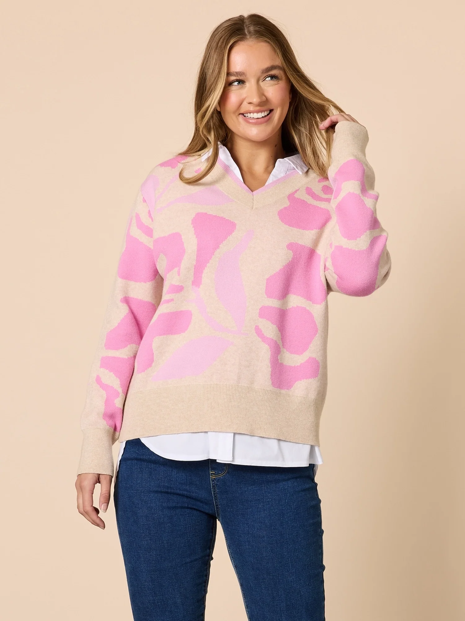 Blushing Print Knit - Pink/Multi