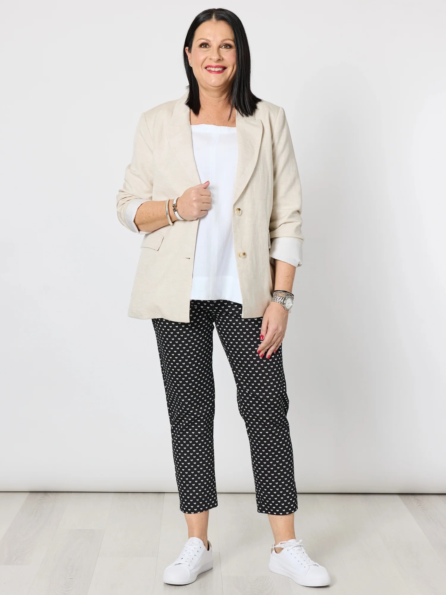 Pretty Bow Print Pant - Black/White - Image 3