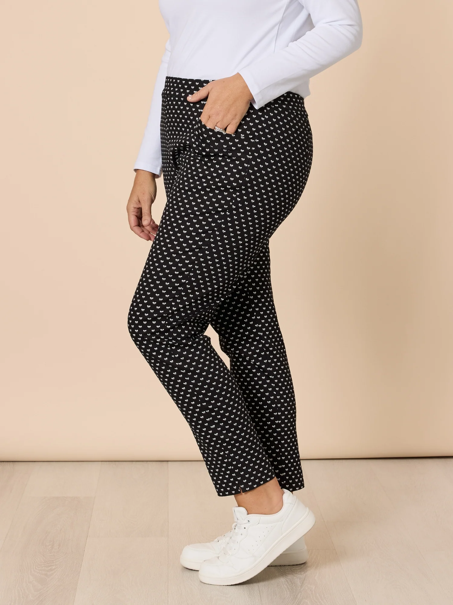 Pretty Bow Print Pant - Black/White - Image 6