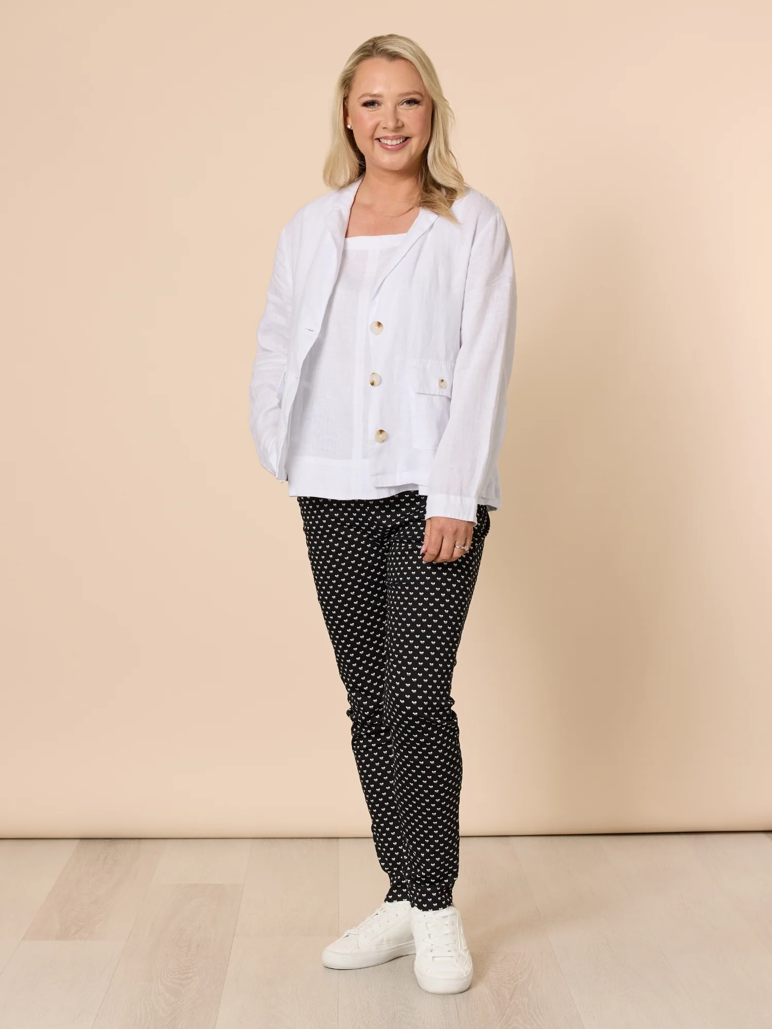 Pretty Bow Print Pant - Black/White - Image 8