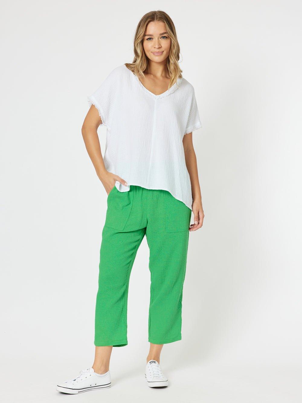 Byron Cotton 7/8 Pant - Emerald - Image 3