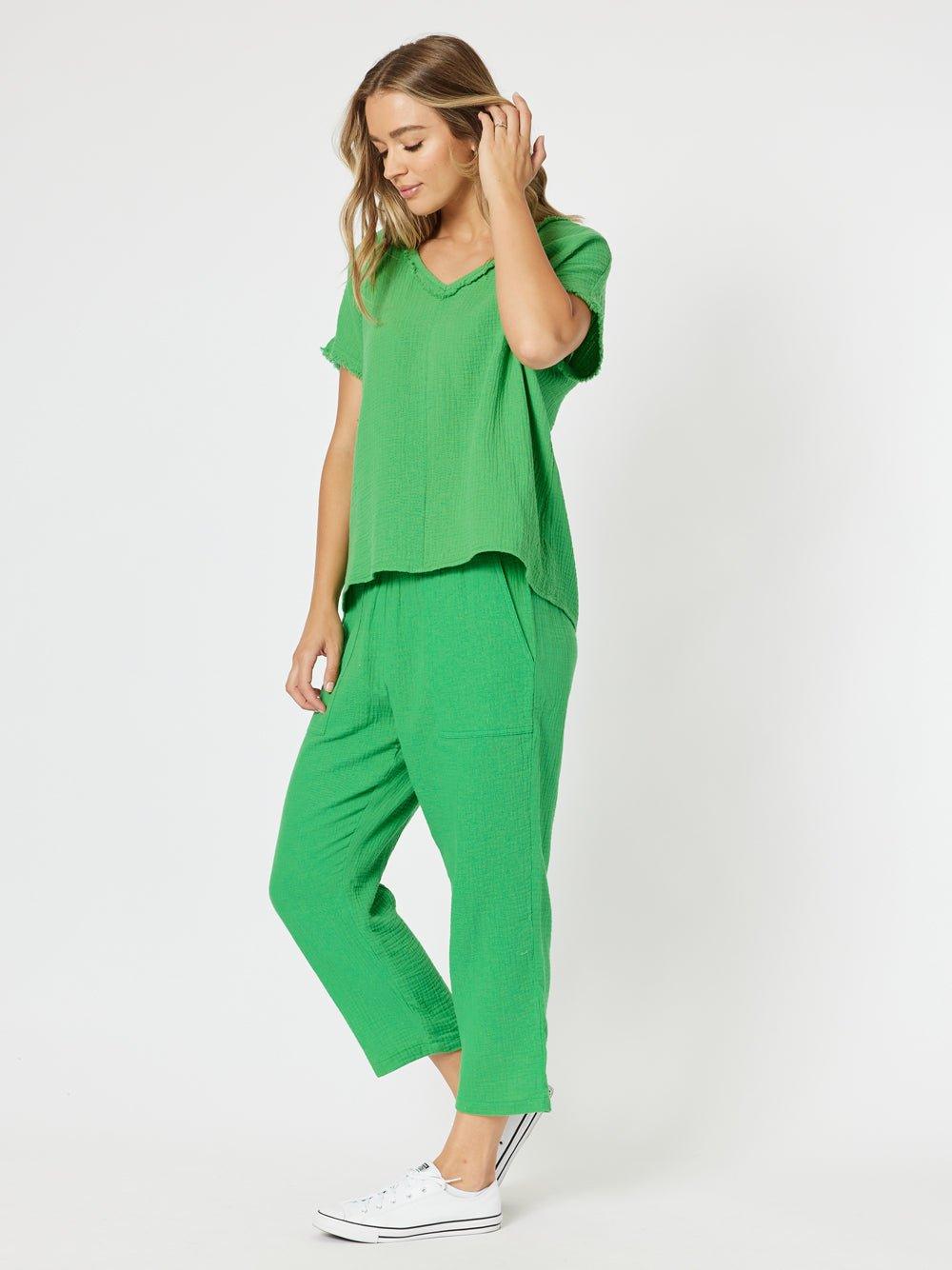 Byron Cotton 7/8 Pant - Emerald - Image 7