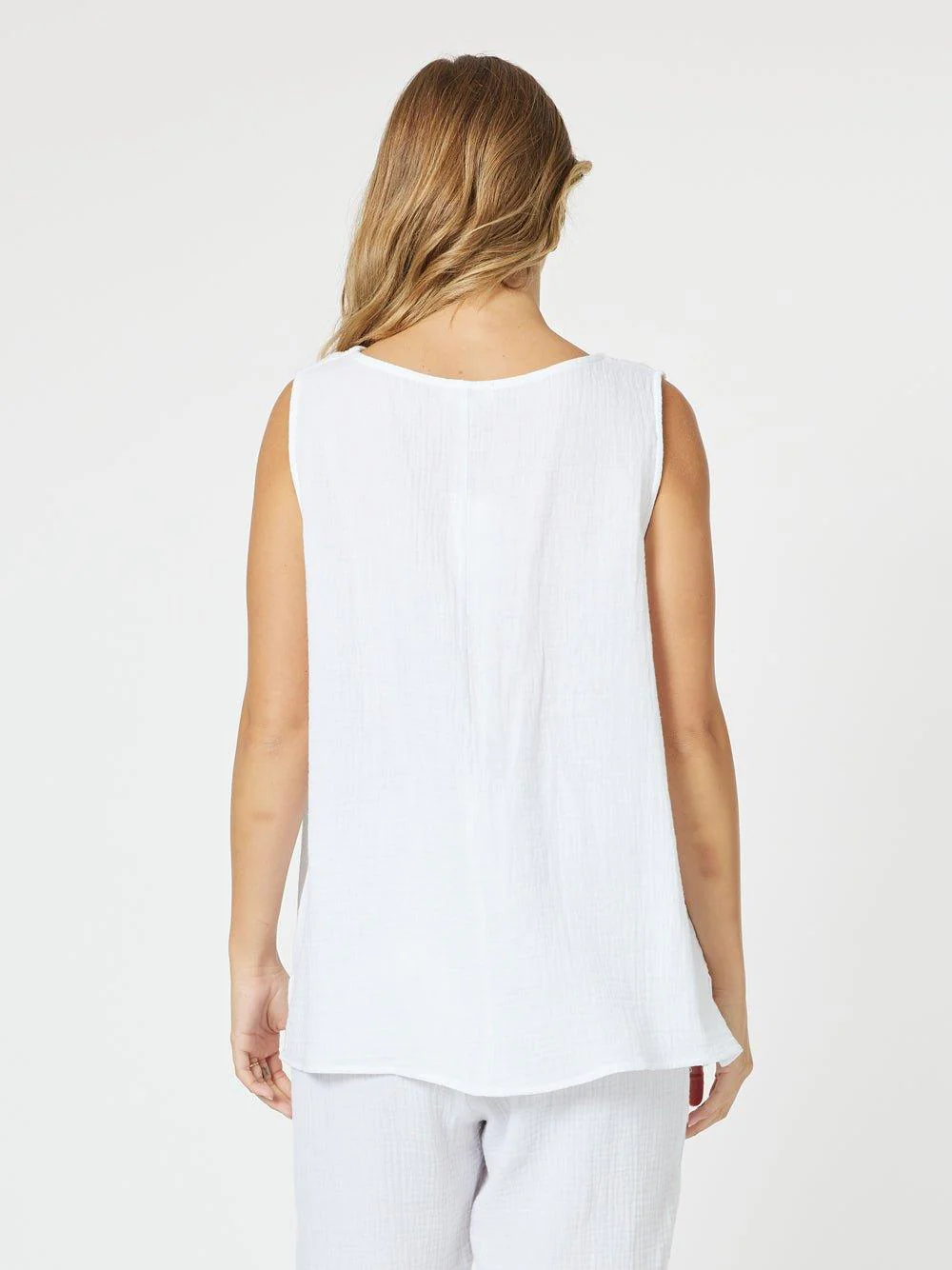Byron Cotton Tank Top - White - Image 7