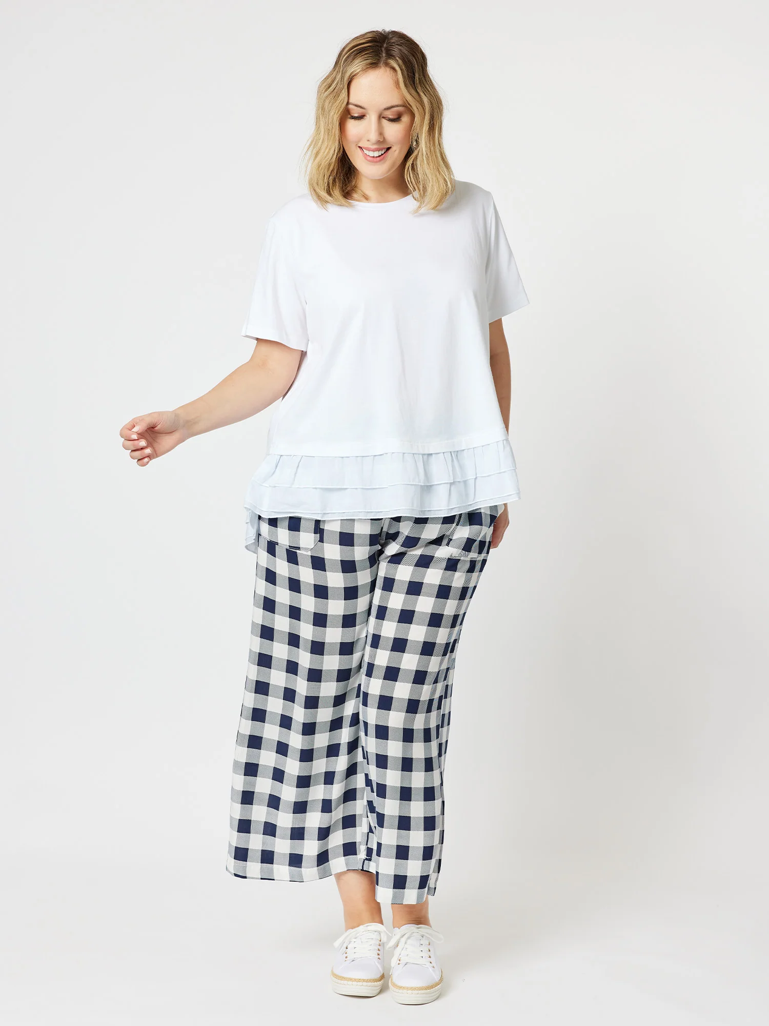 High Low Ruffle Tee - White - Image 2