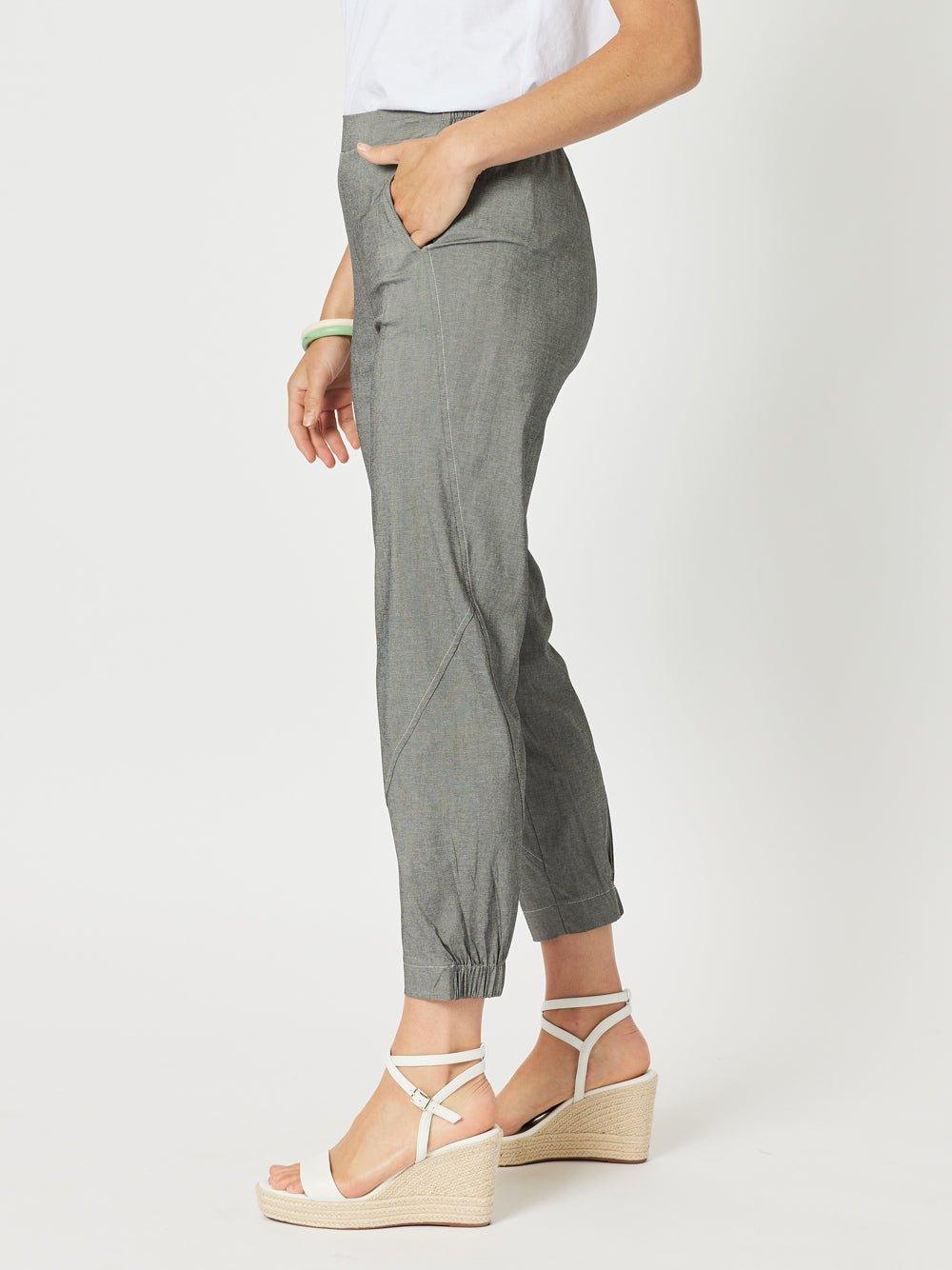 Parachute Stitch Detail Pant - Grey Marle - Image 3