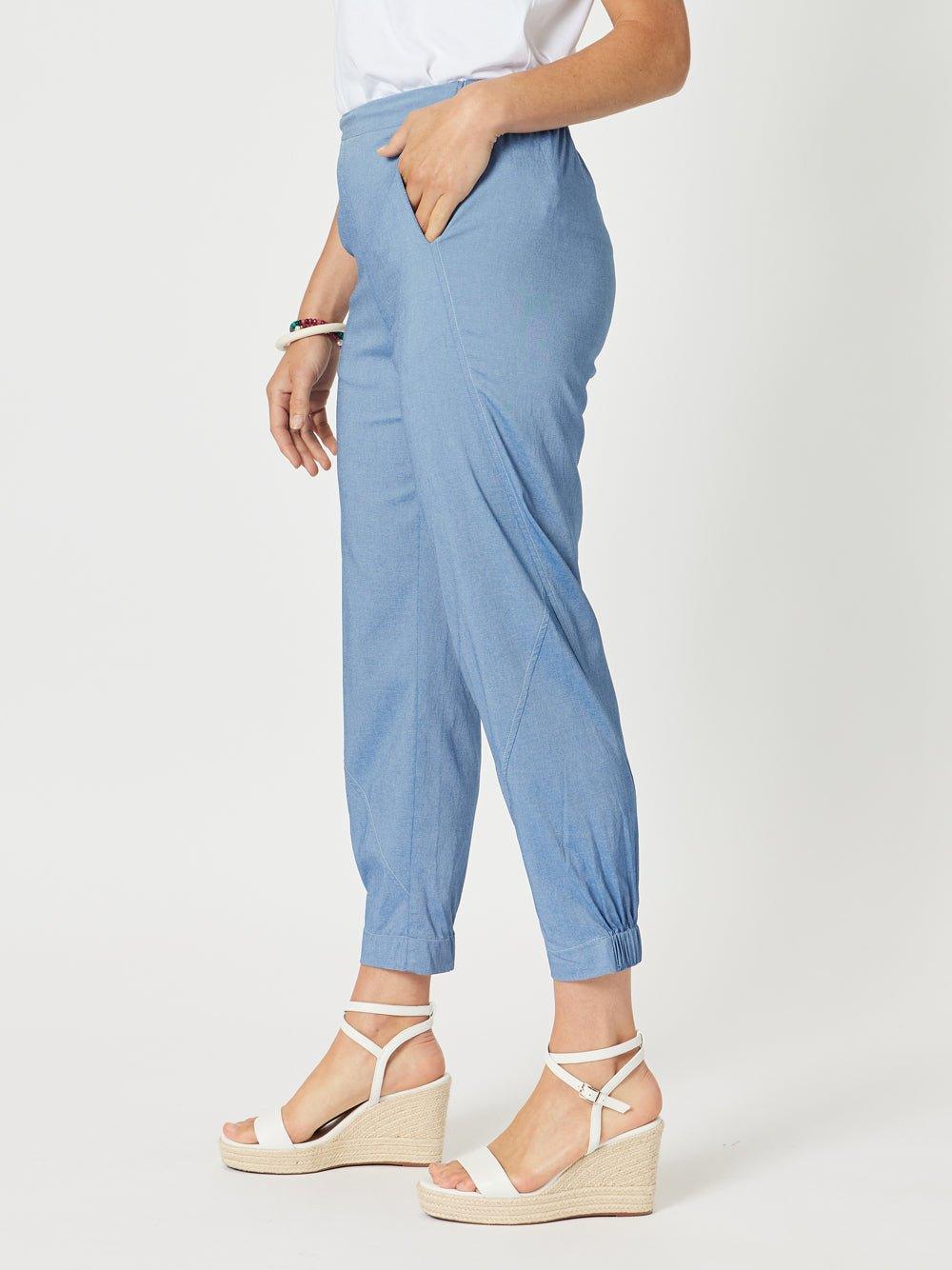 Parachute Stitch Detail Pant - Indigo Marle - Image 3