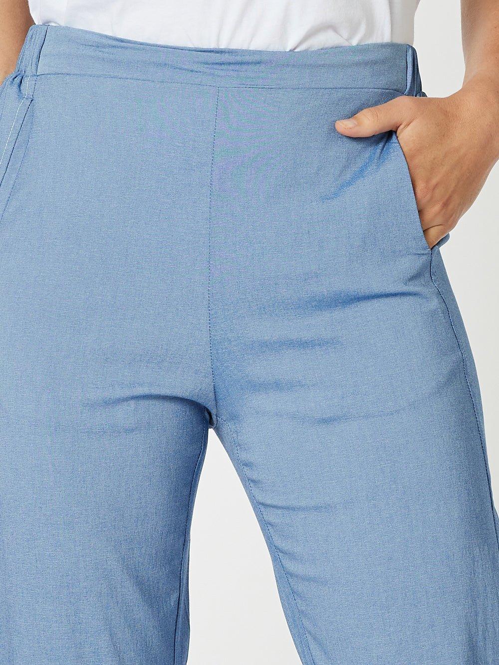 Parachute Stitch Detail Pant - Indigo Marle - Image 6