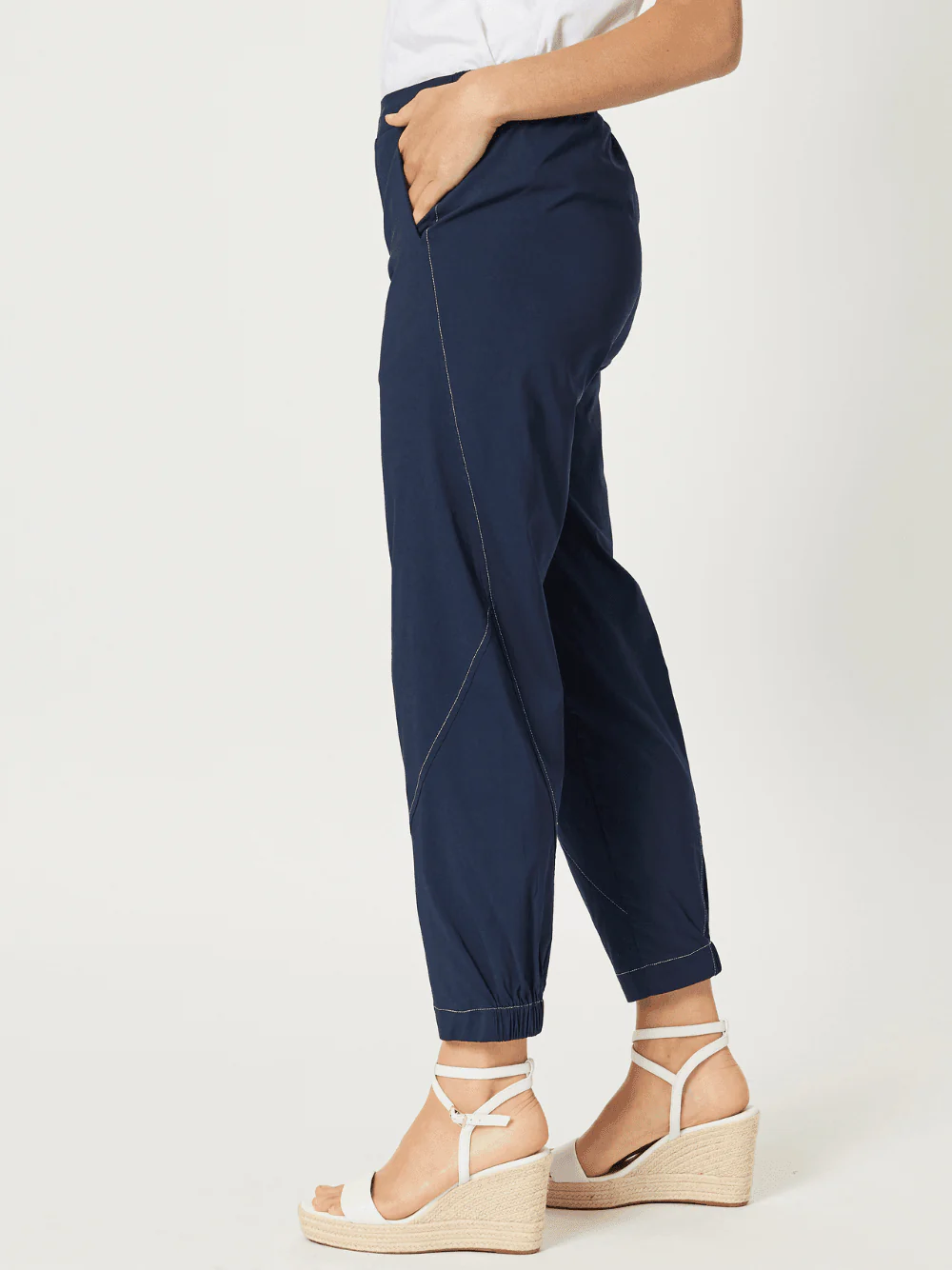 Parachute Stitch Detail Pant - Navy - Image 3