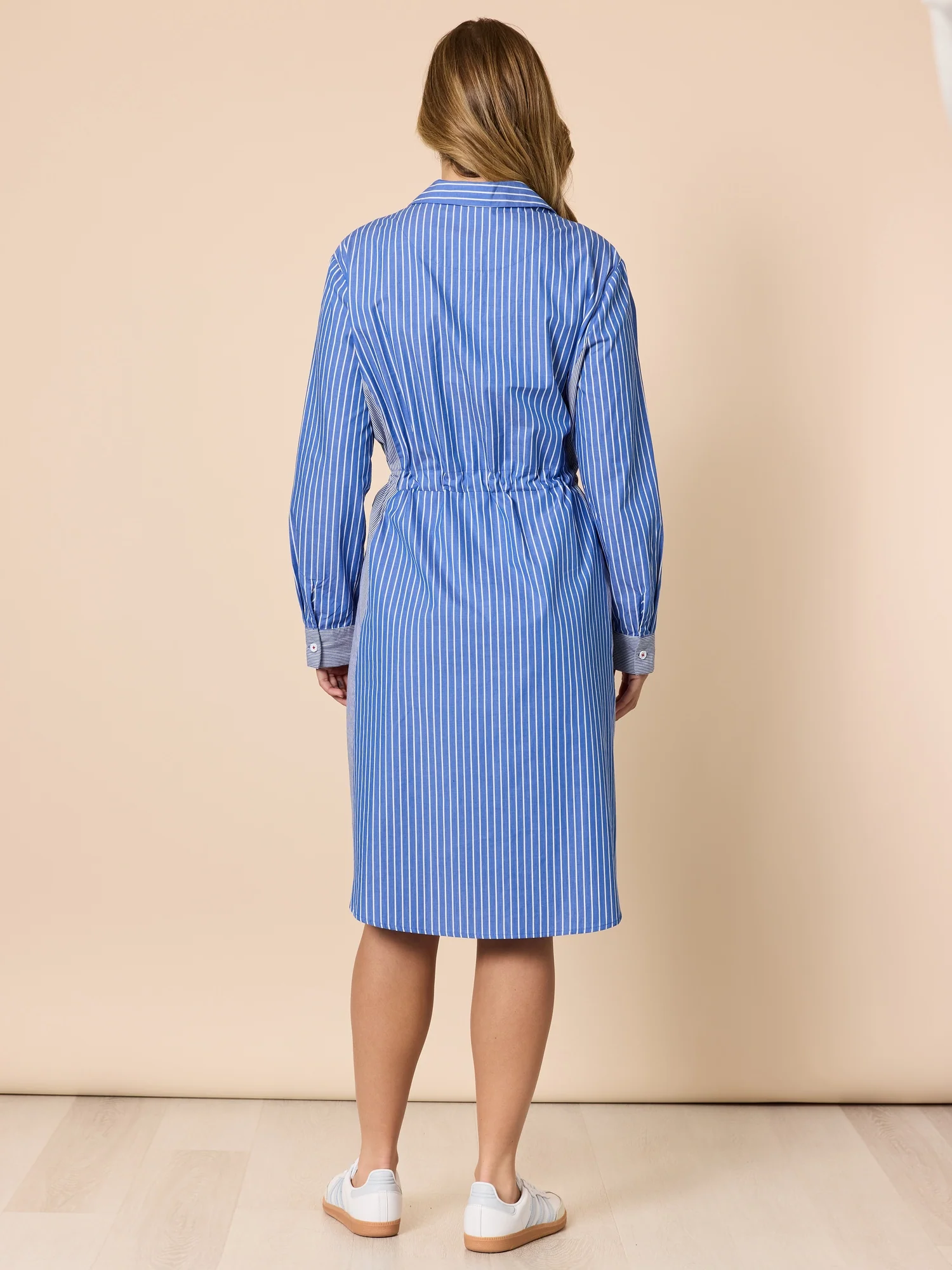 Cabo Stripe Print Shirt Dress - Blue/White - Image 4