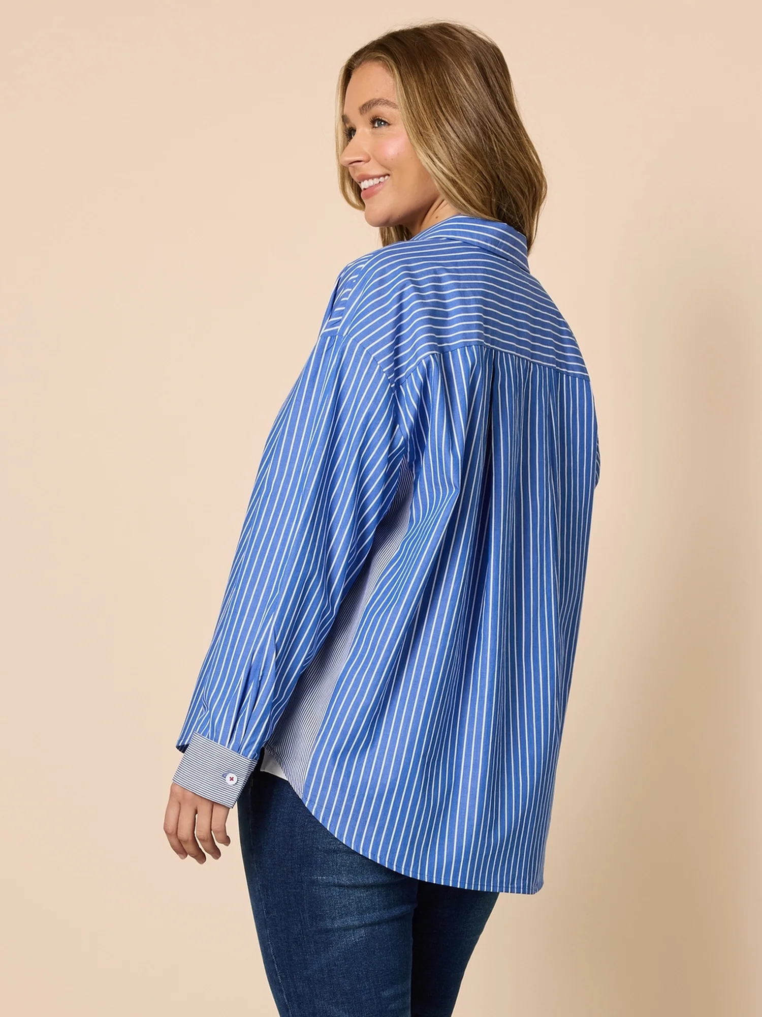 Cabo Stripe Print Shirt - Blue/White - Image 4