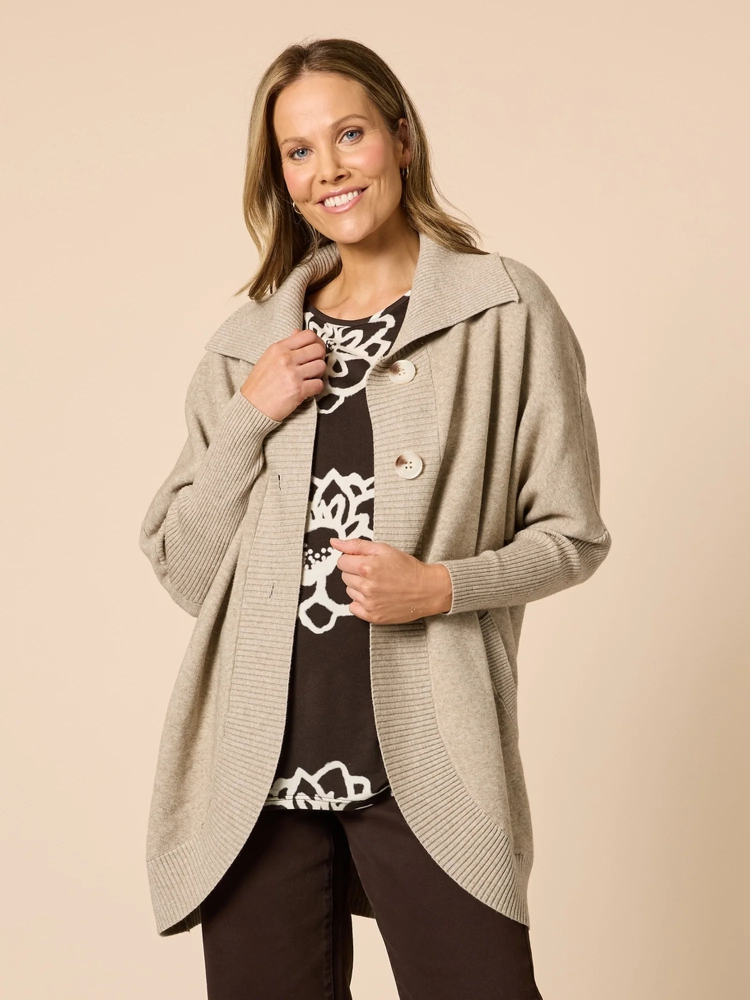 Café Longline Cardigan - Latte