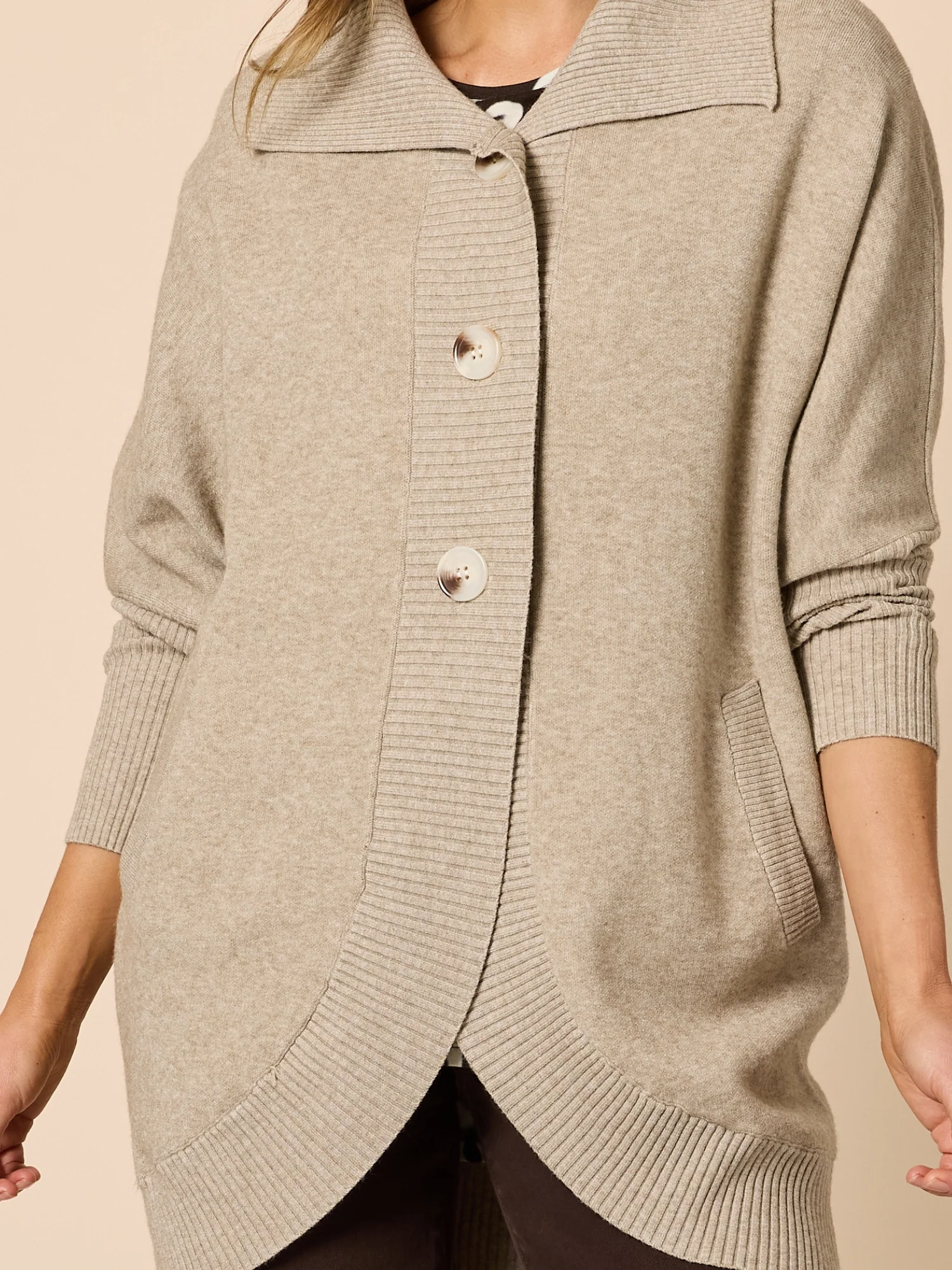 Café Longline Cardigan - Latte - Image 4