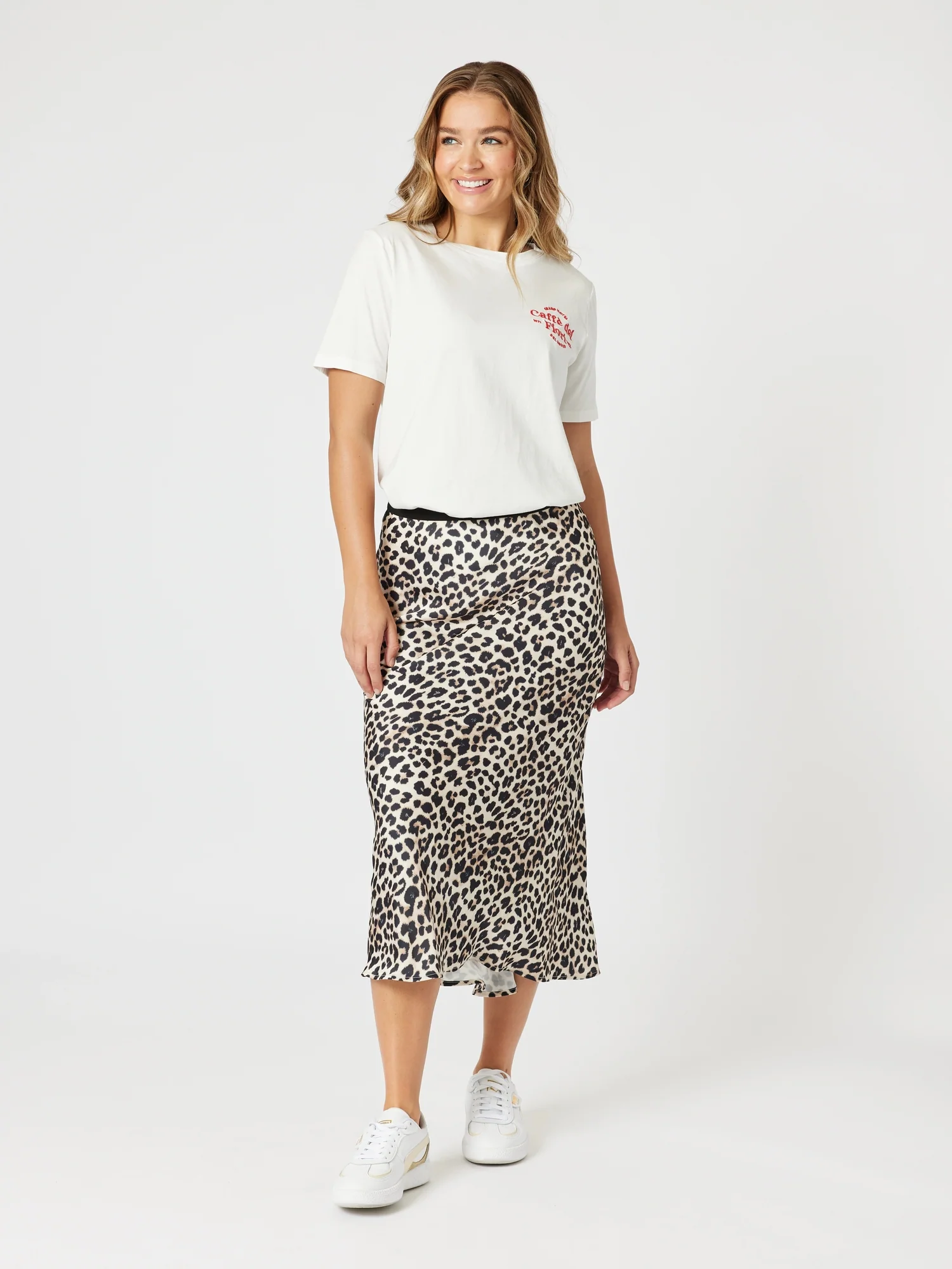 Caffe Print T-Shirt - Ivory - Image 2