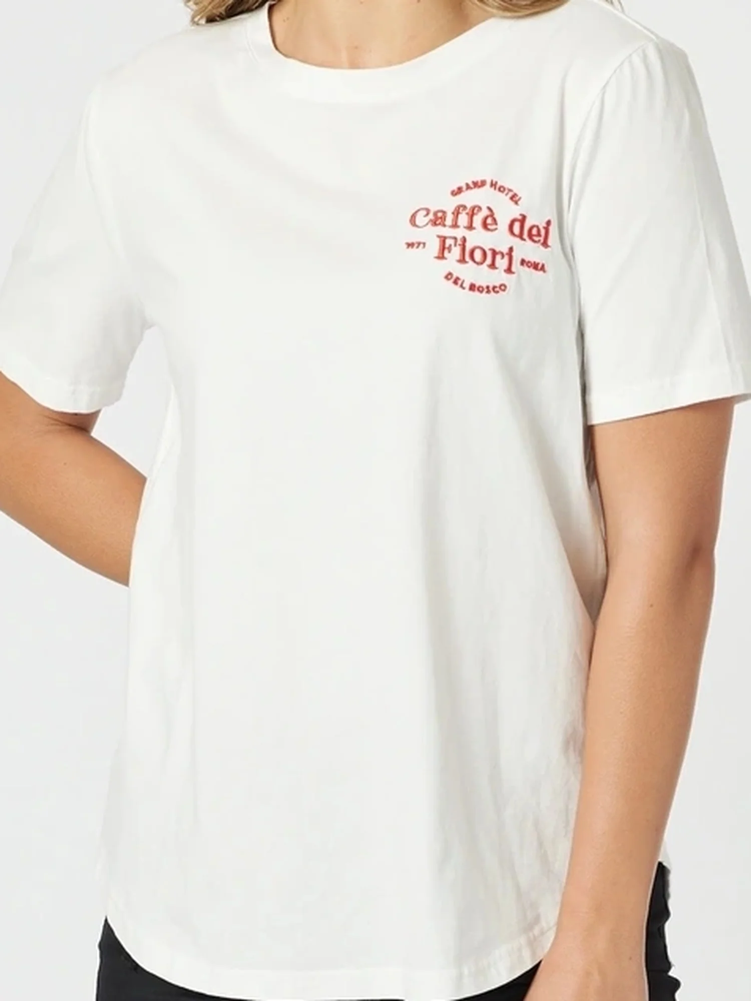 Caffe Print T-Shirt - Ivory - Image 6