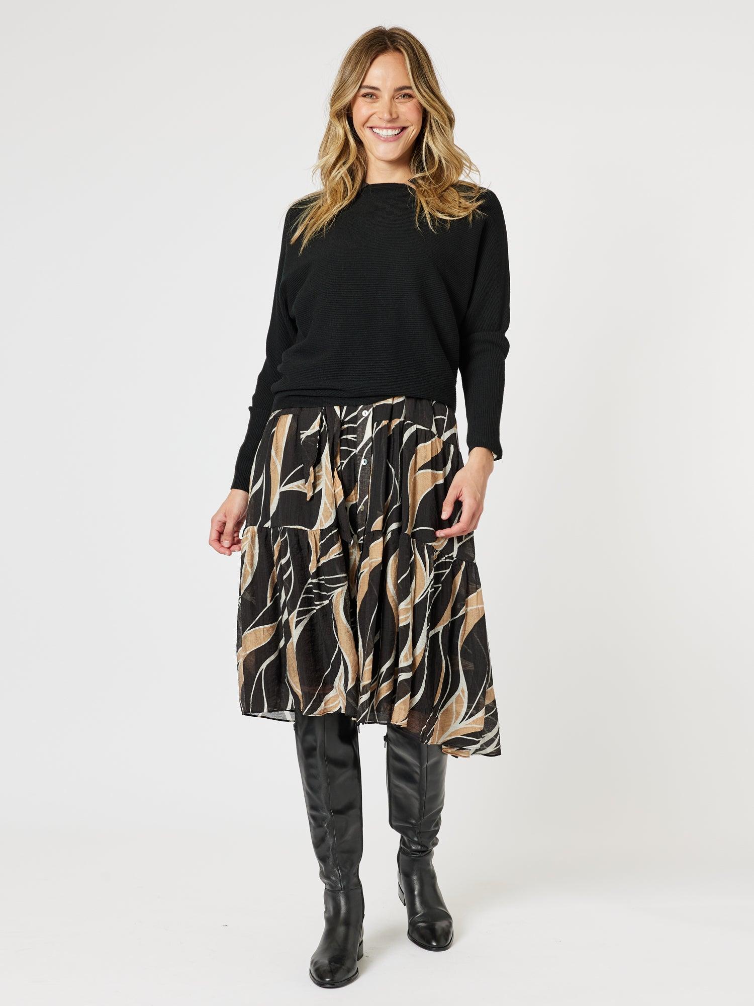 Carmen Batwing Knit - Black - Image 5