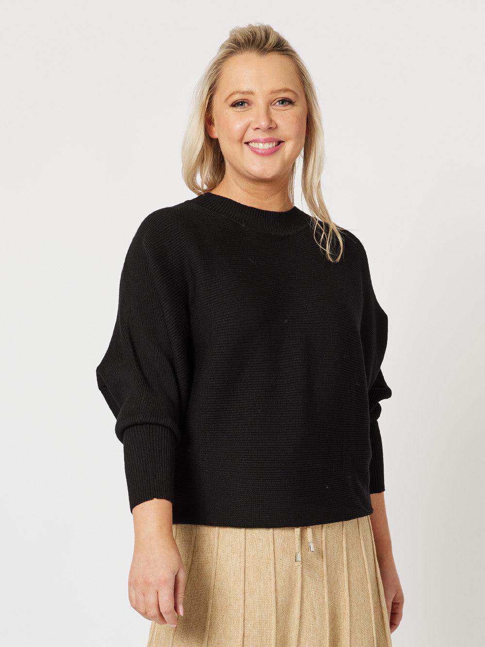 Carmen Batwing Knit - Black - Image 6